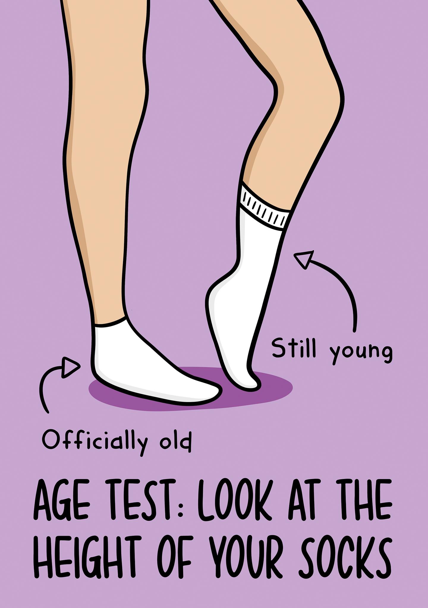 Age Test: Sock Height Birthday Card