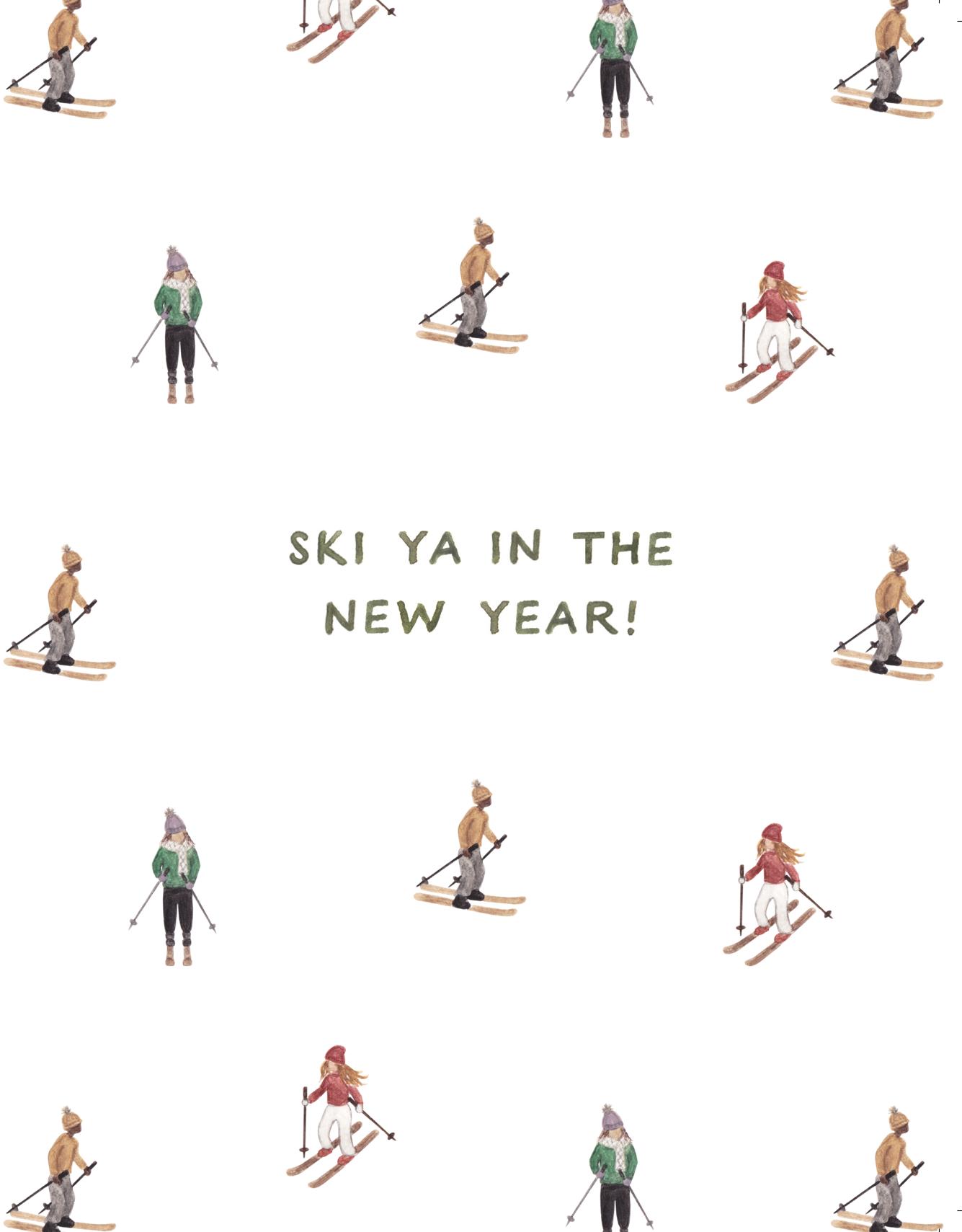 Ski Ya in the New Year Card