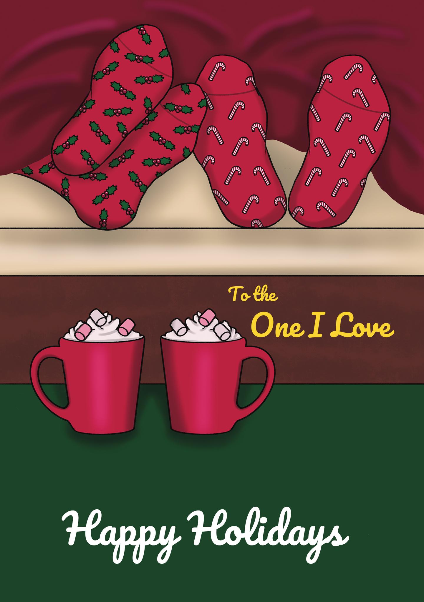 Romantic Holiday Socks And Cocoa
