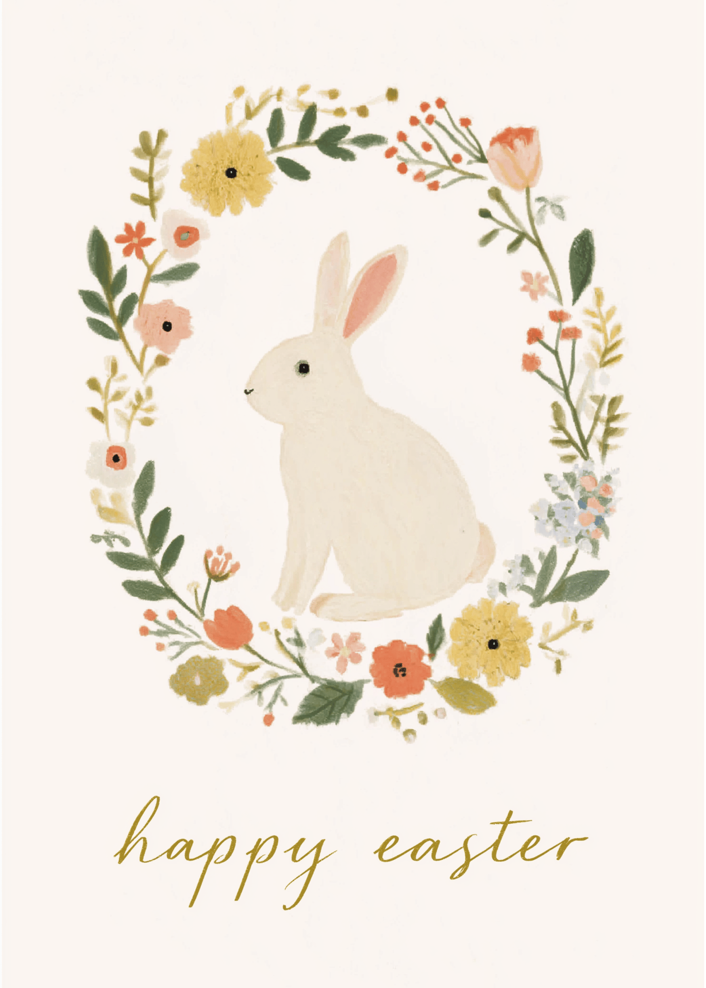 Floral Bunny Easter Card