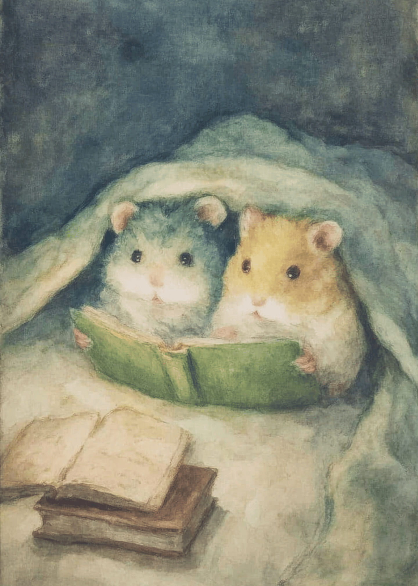 Cozy Hamsters Reading Delight