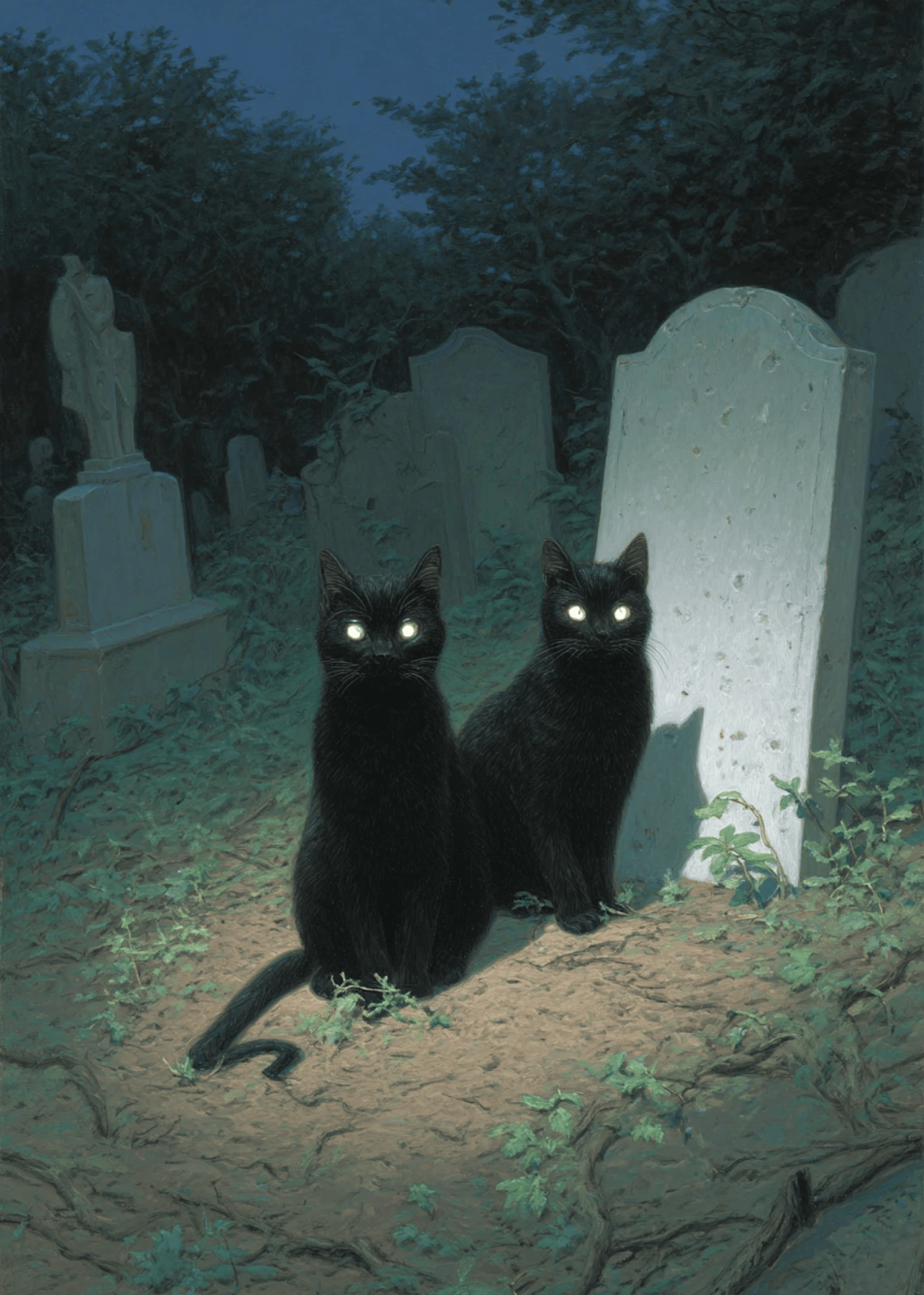 Spooky Black Cat Companions