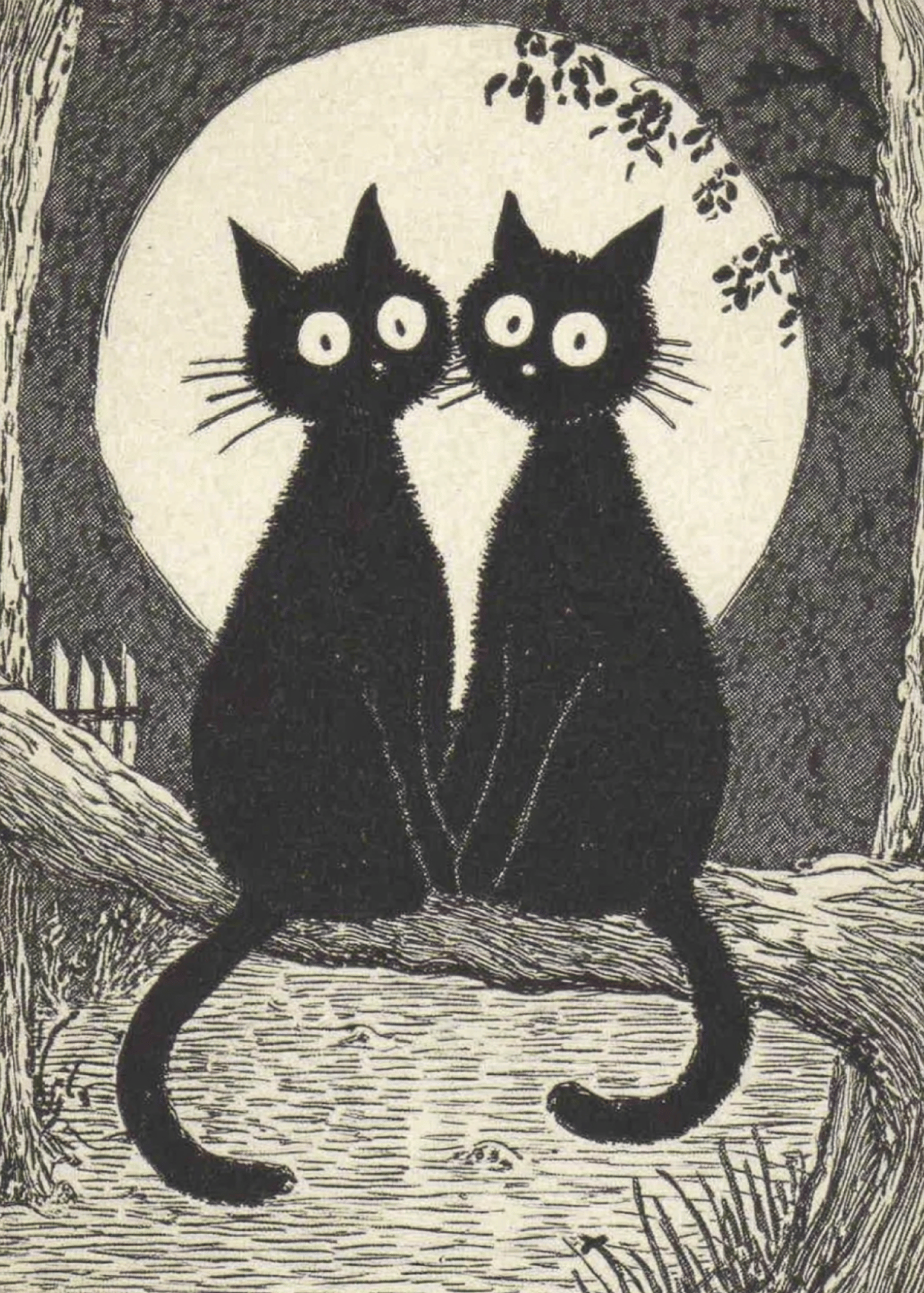 Moonlit Cat Companions