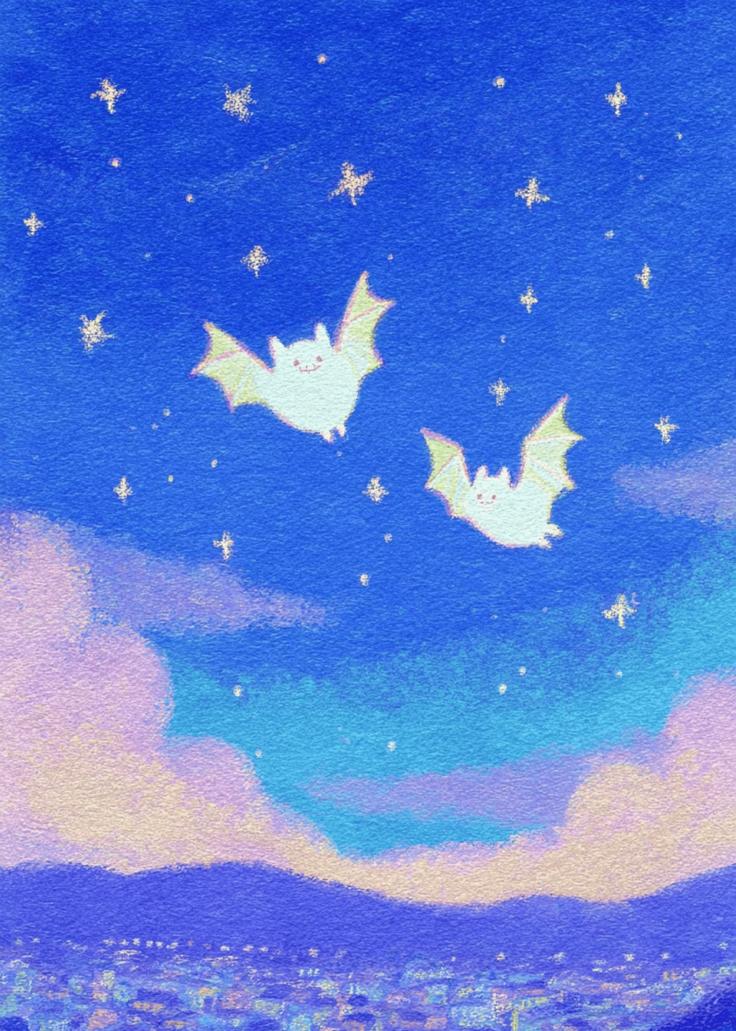Starry Night Bat Greetings