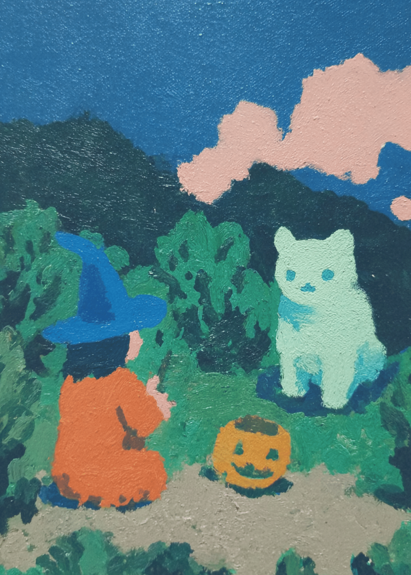 Enchanting Witch and Ghostly Cat