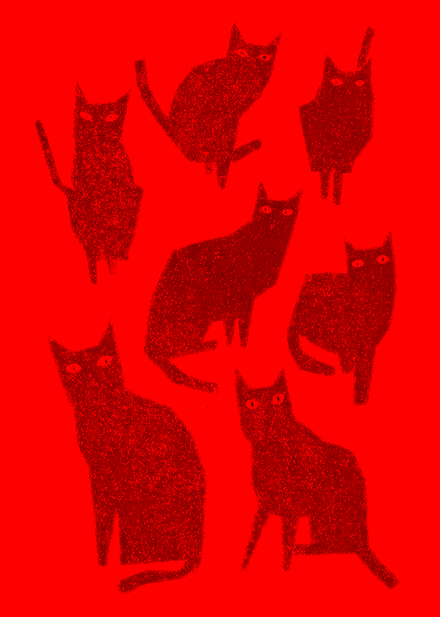 Mystical Black Cats Greetings