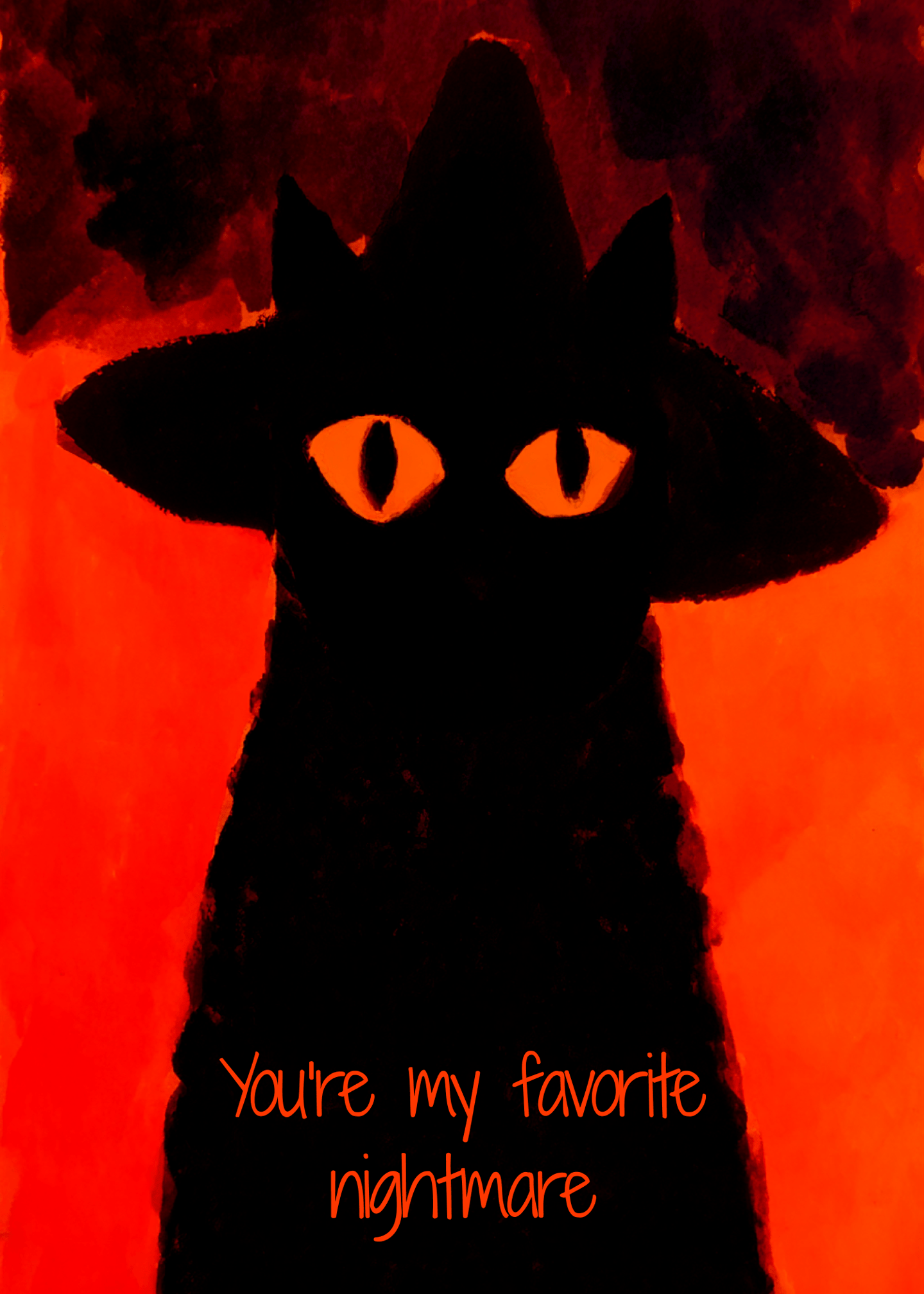 Favorite Nightmare Cat Card