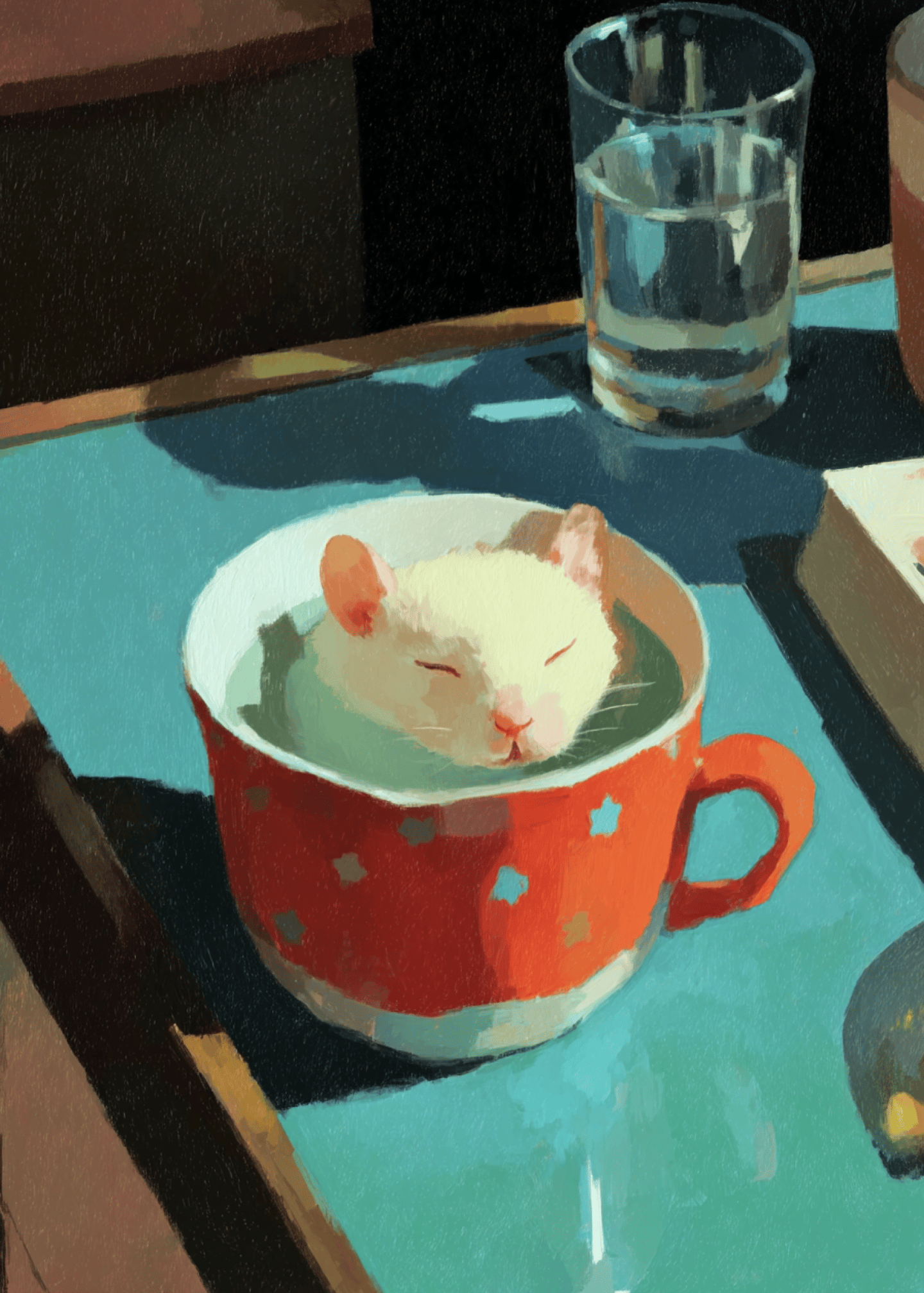 Cozy mouse in a Cup