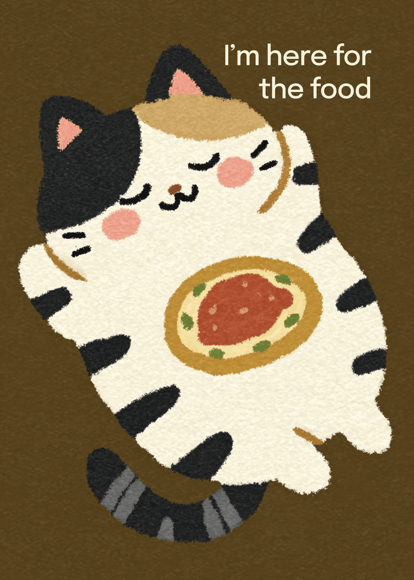 Pizza Loving Cat Card