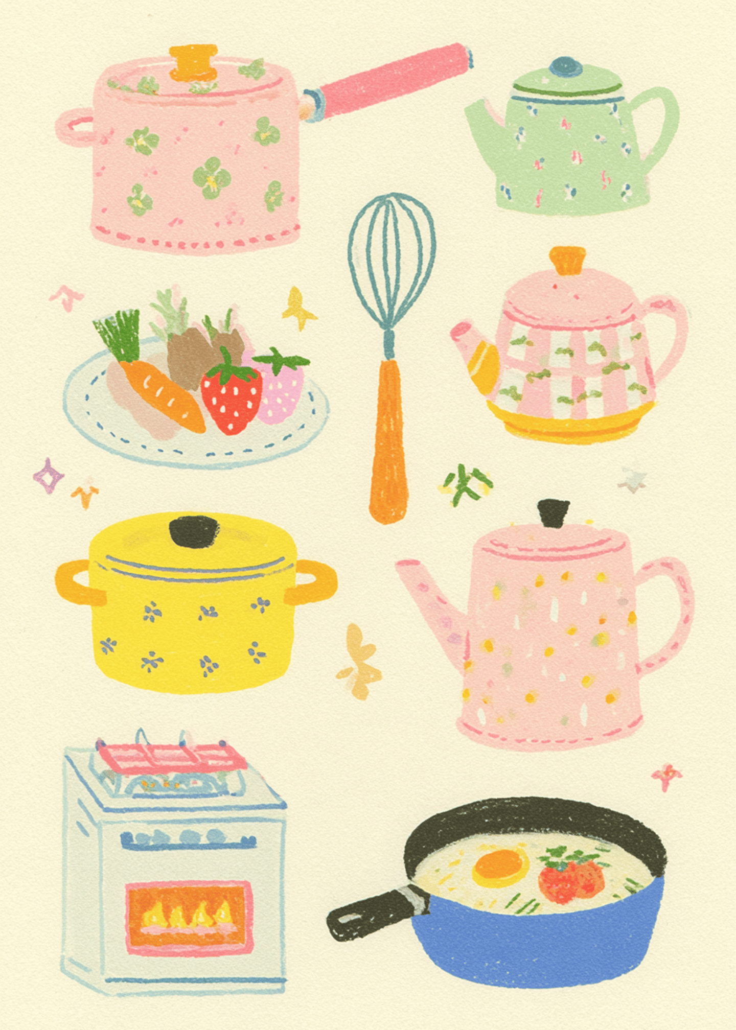Whimsical Kitchen Charm Card