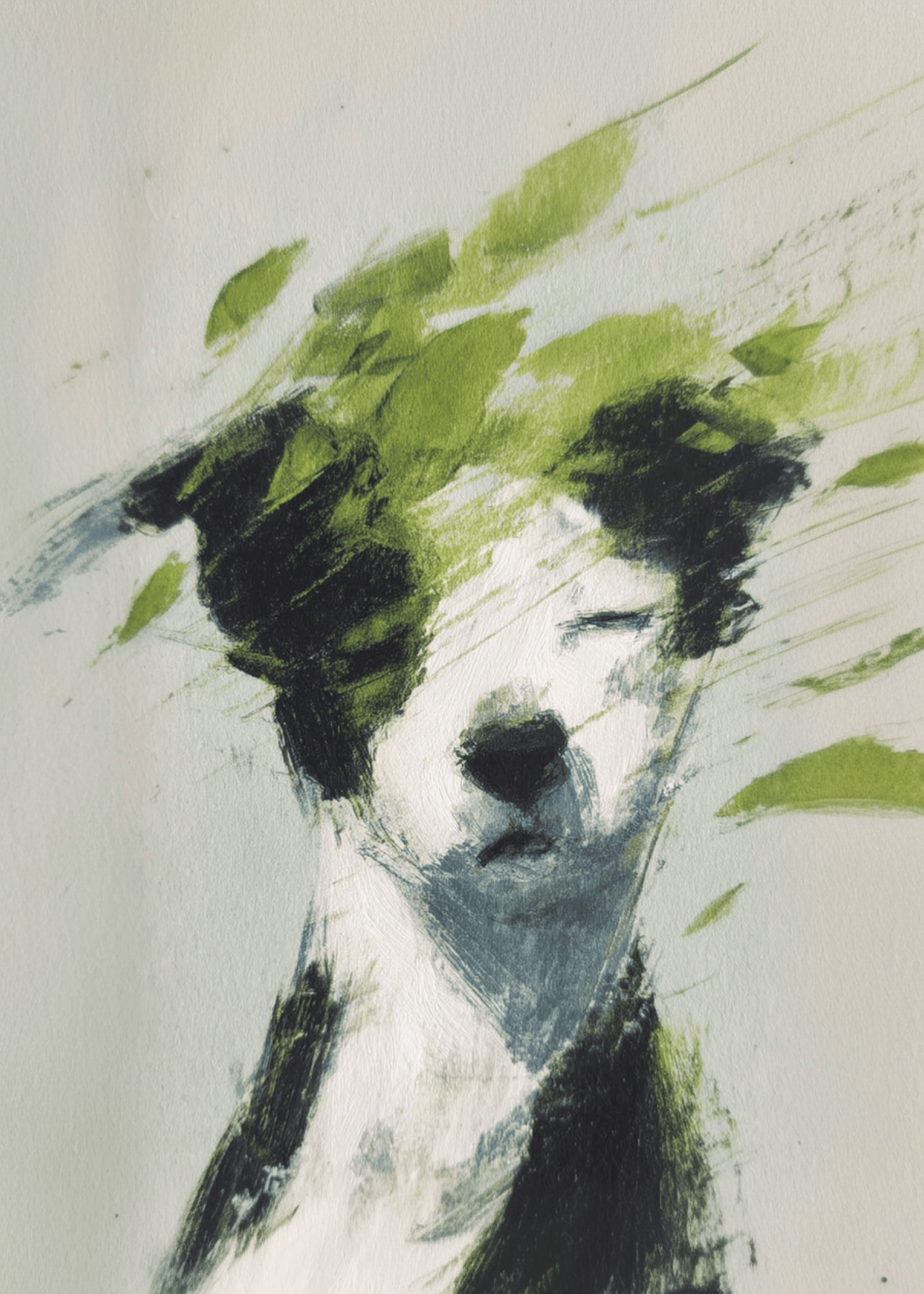 Abstract Green Pet Portrait Card
