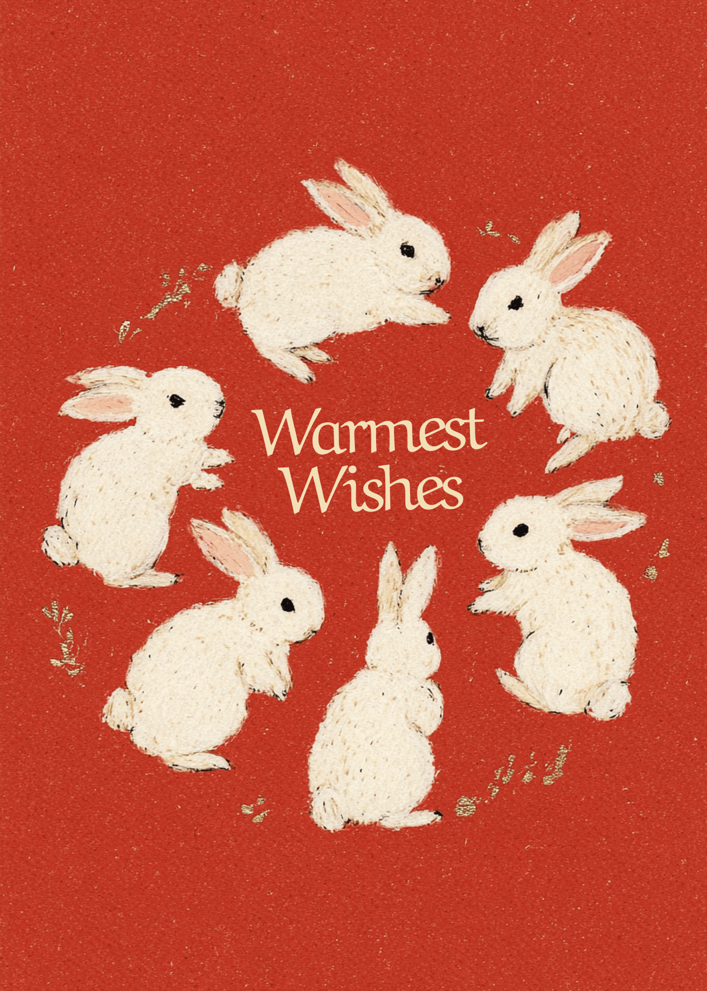 Charming Bunny Warm Wishes Card