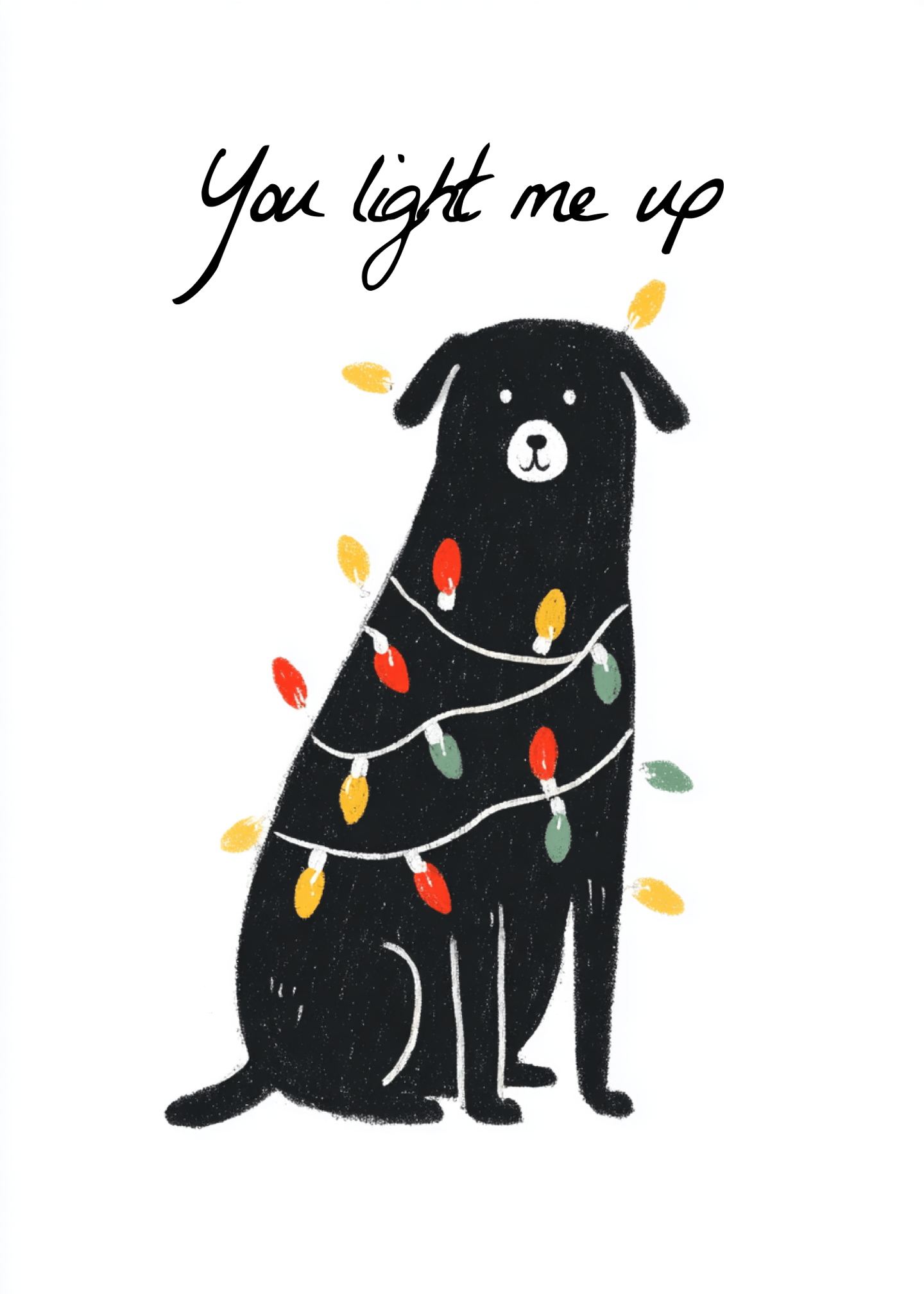 Festive Dog Love Lights Card
