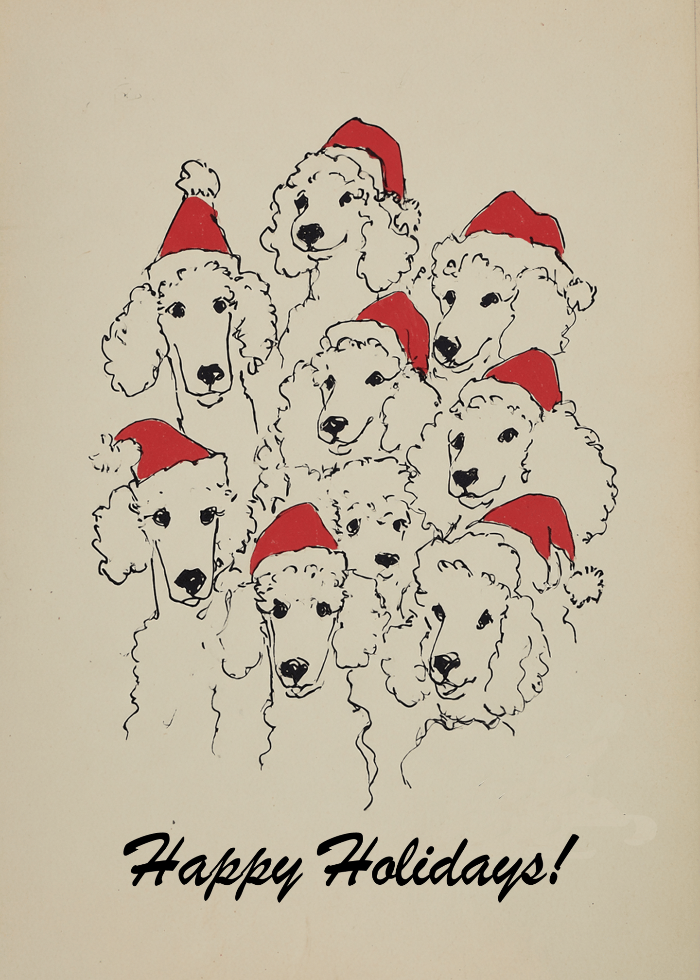 Festive Poodles Holiday Card