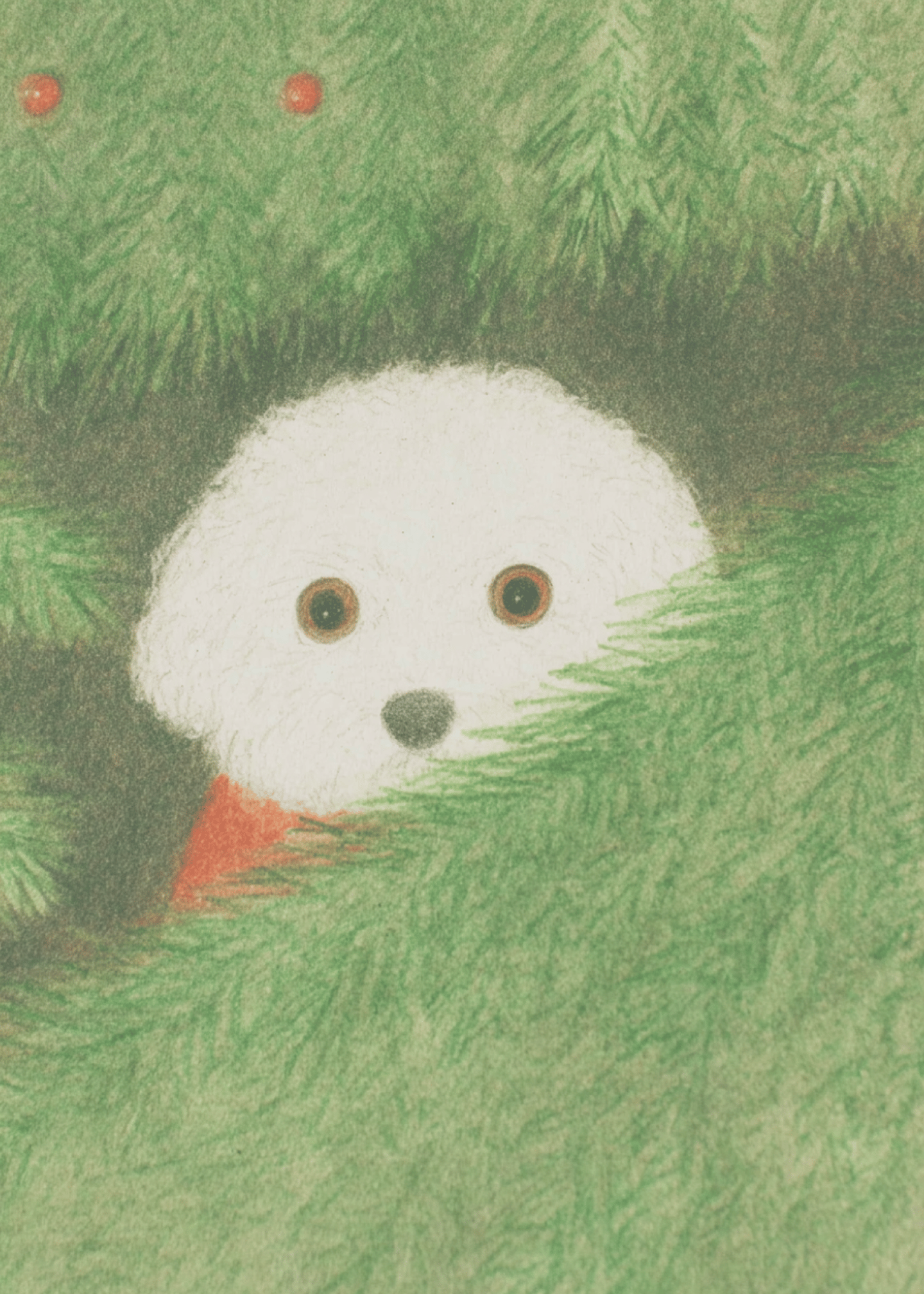 Peeking Pup Christmas Card