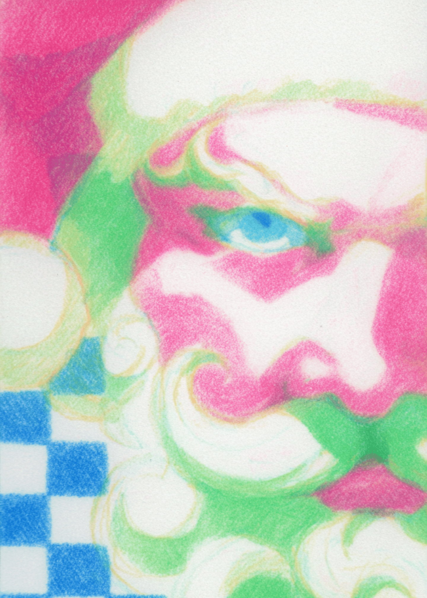 Vibrant Santa Art Christmas Card