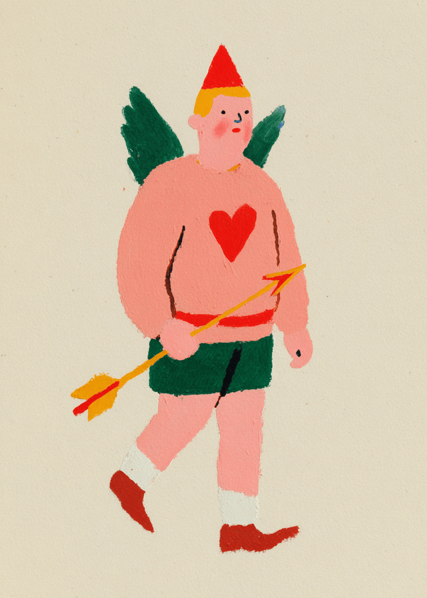 Whimsical Cupid Greeting Card