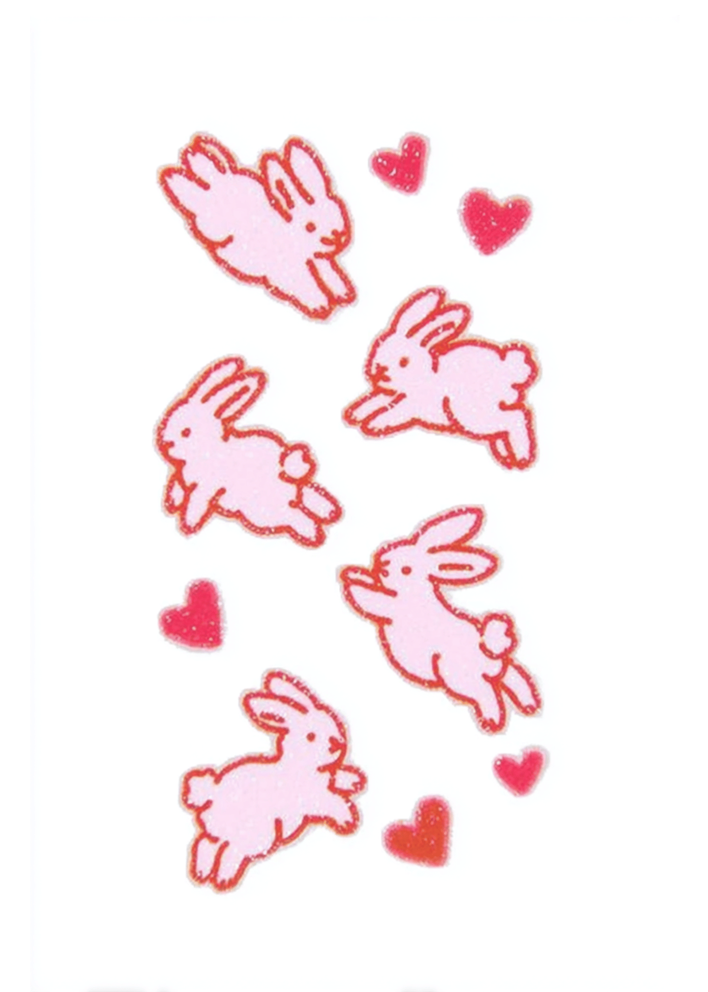 Cute Bunnies and Hearts Card