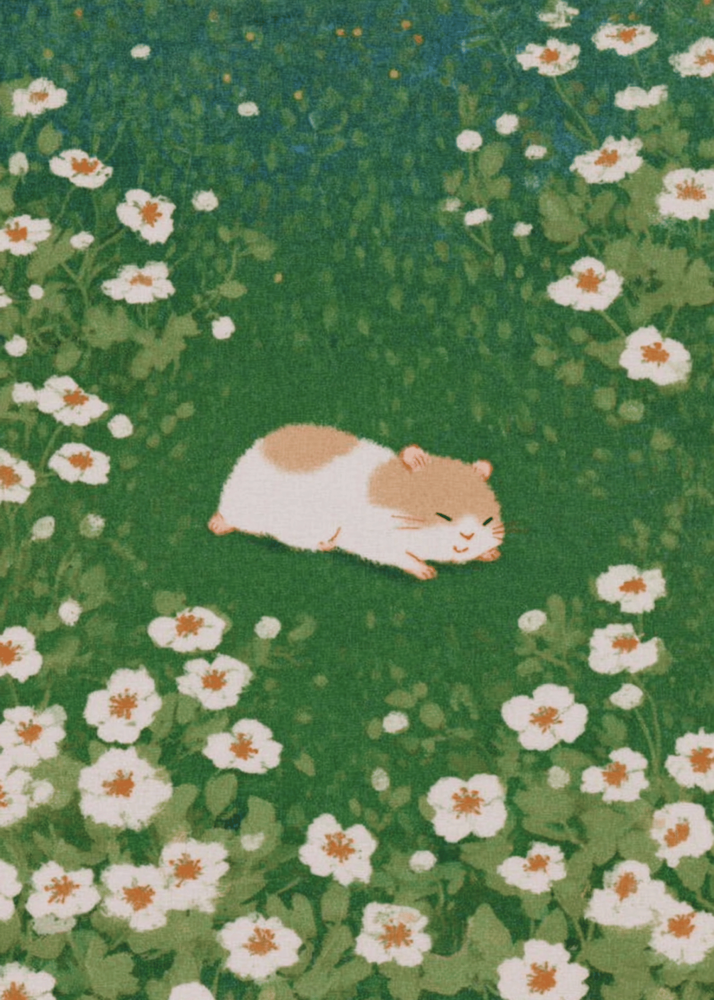 hamster laying in grass