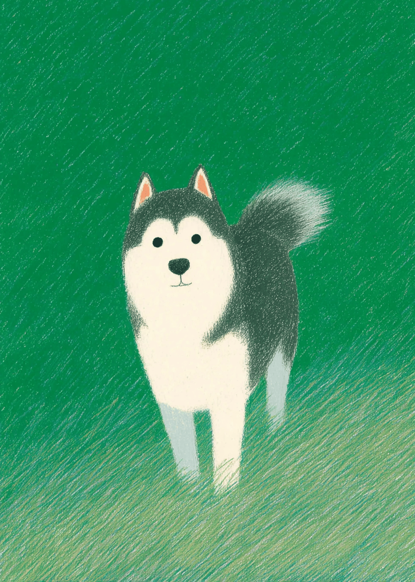 husky in grass