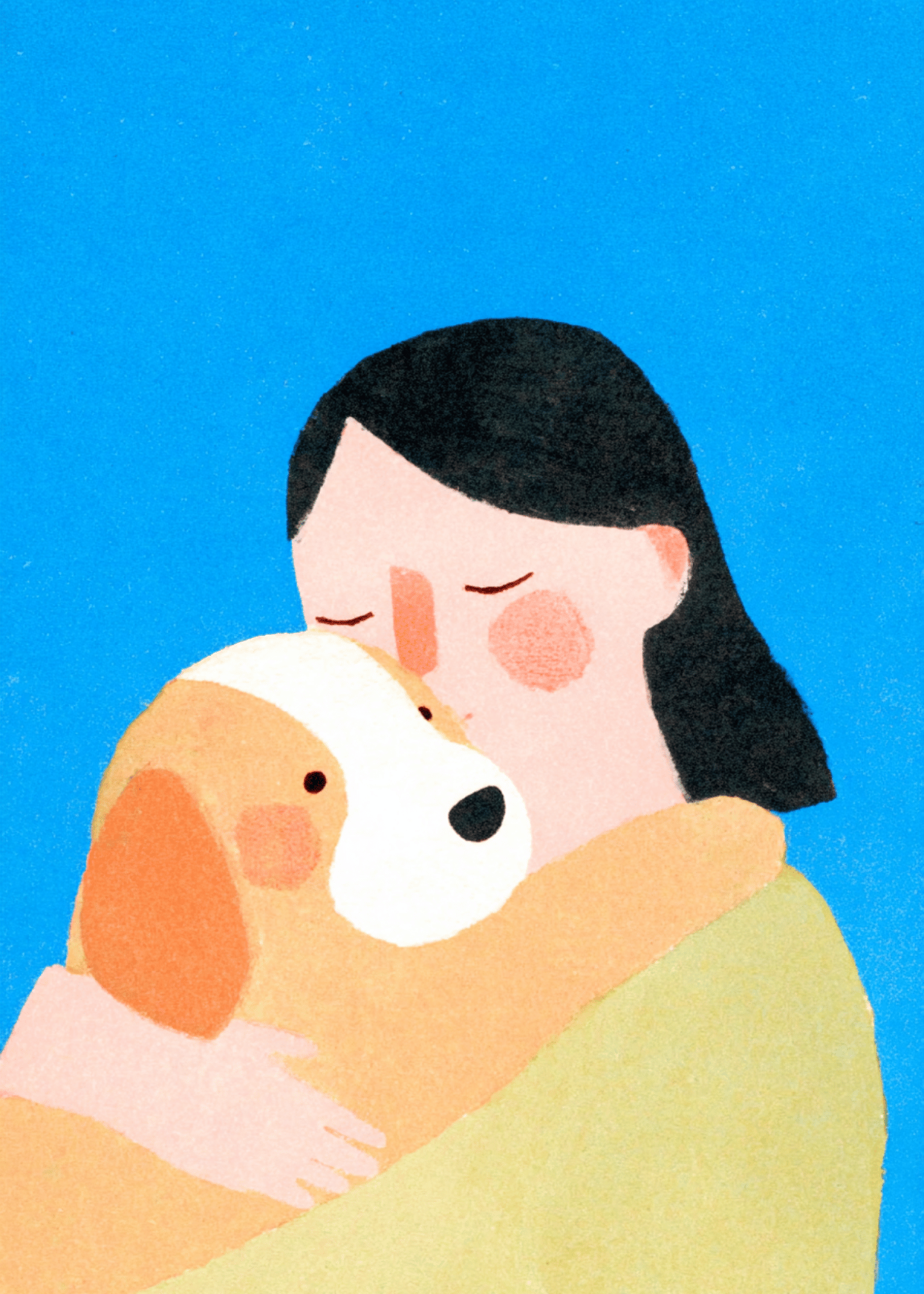 dog mom hugging