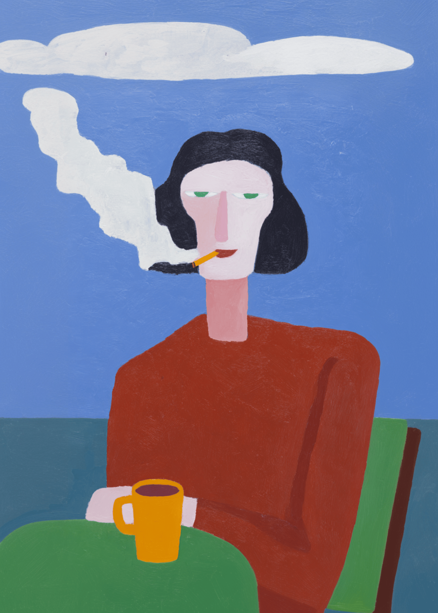 woman smoking a cigarette