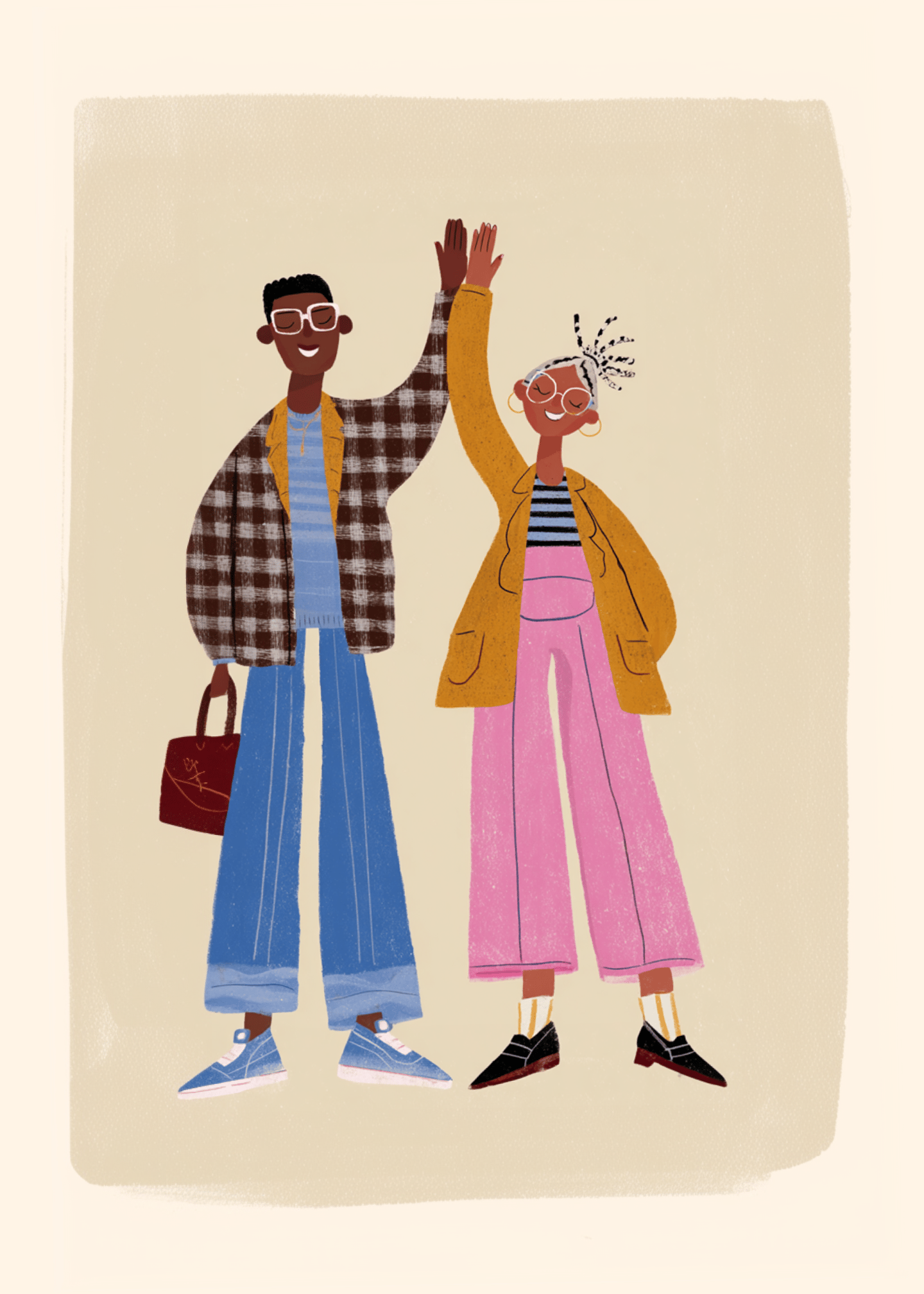 siblings high five