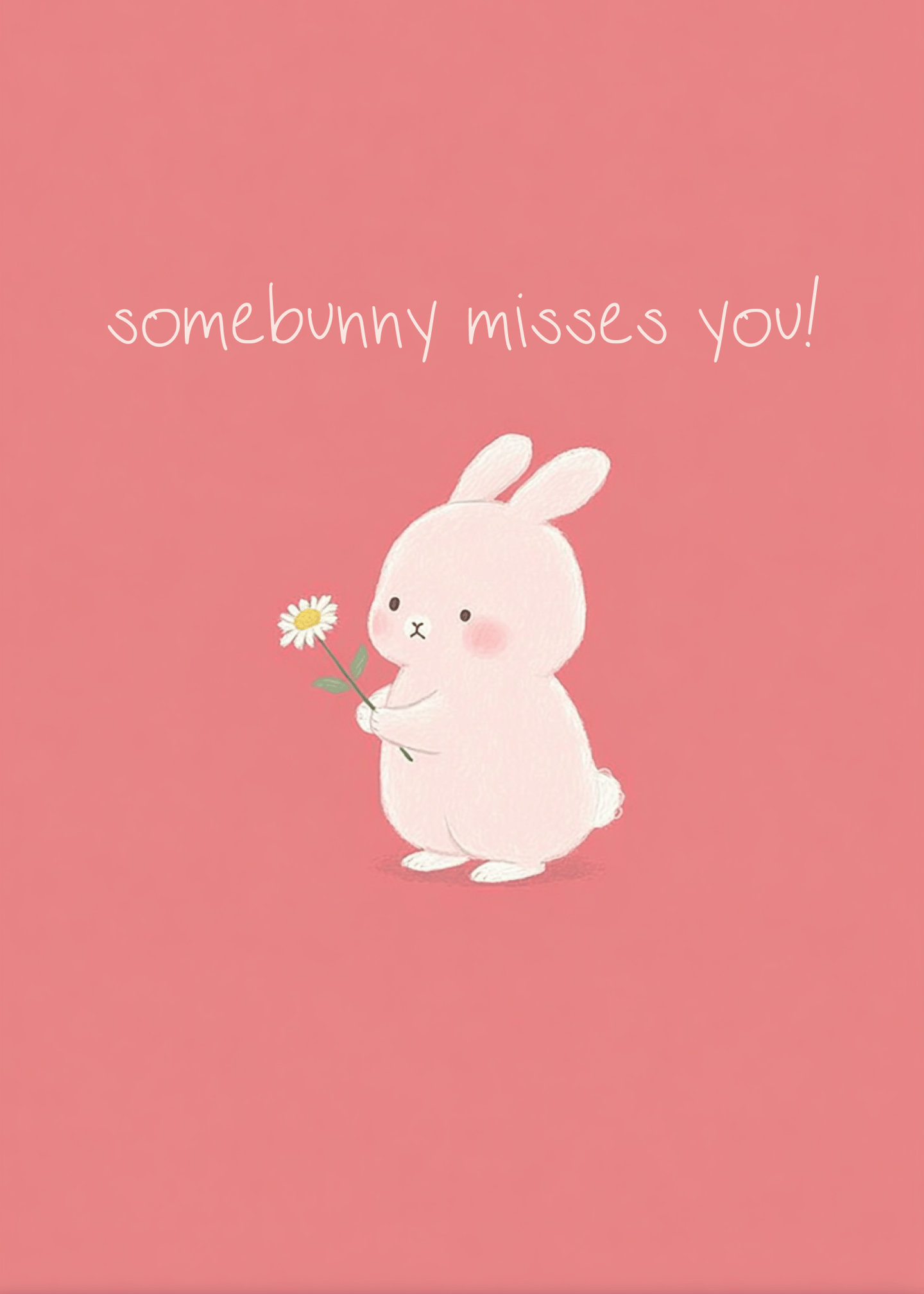 Adorable Bunny Misses You Card