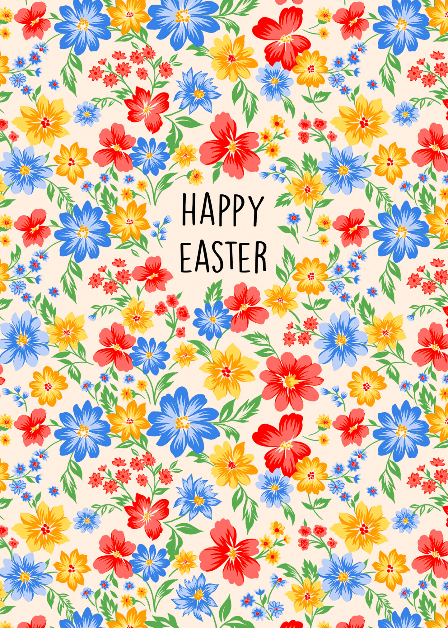 happy easter floral pattern