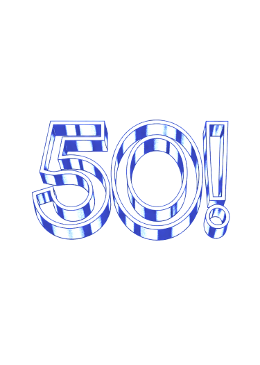50 chrome lettering