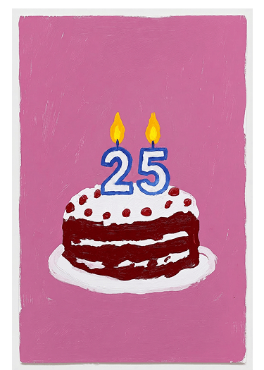 25 cake illustration