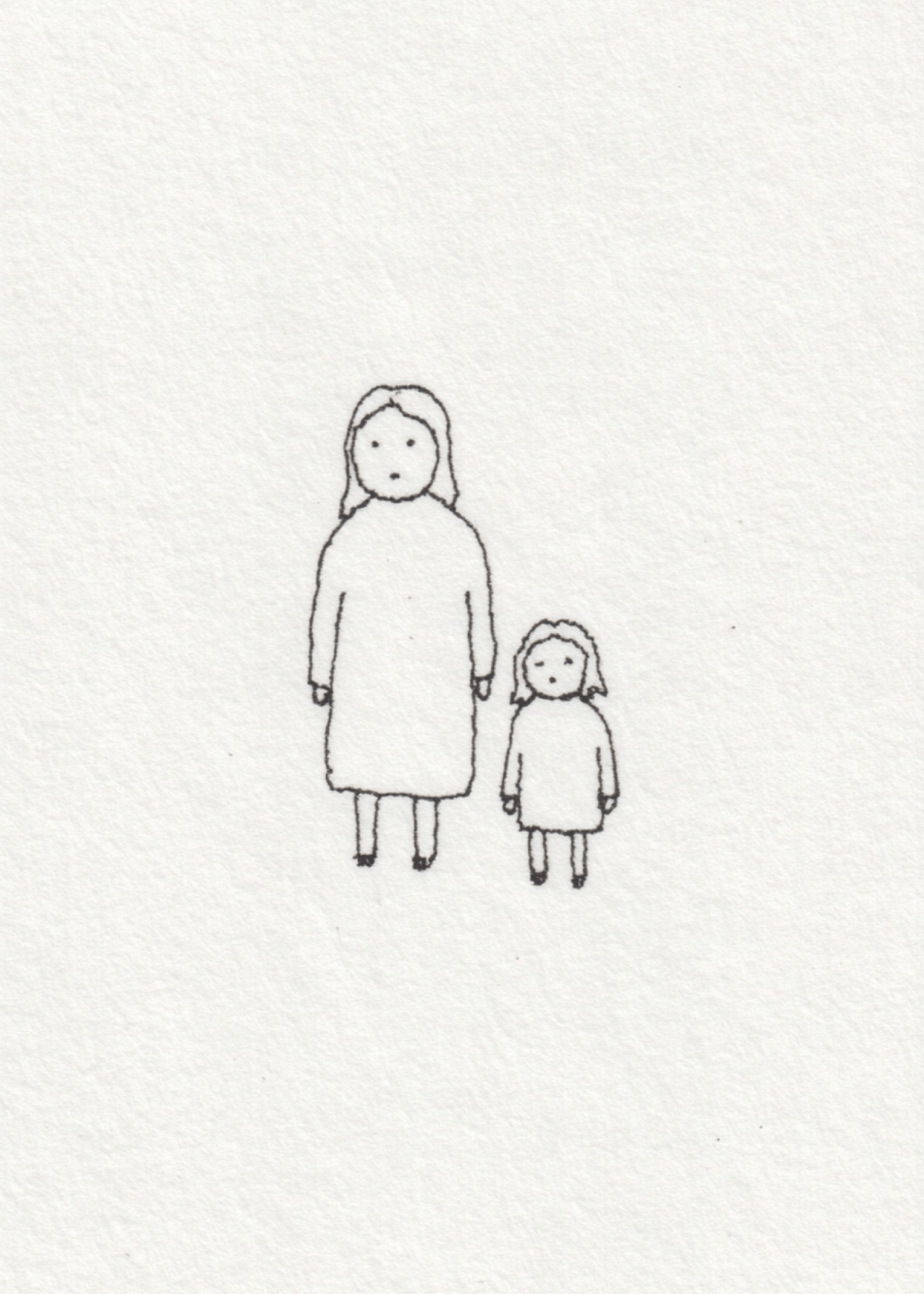 mom and daughter sketch