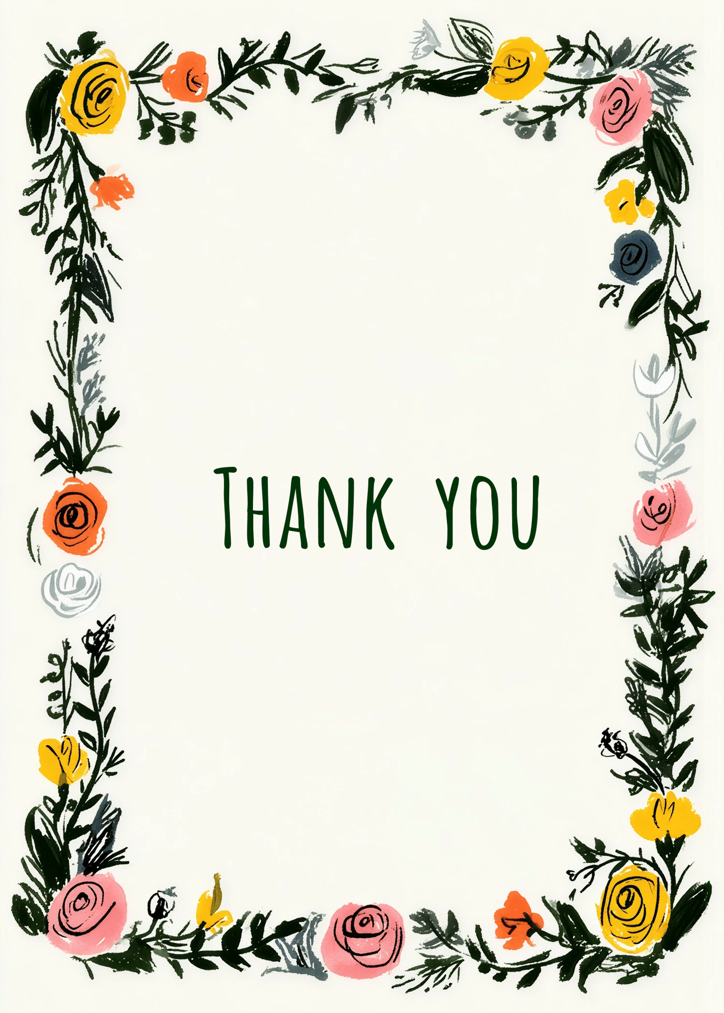 Painted Floral Thank You