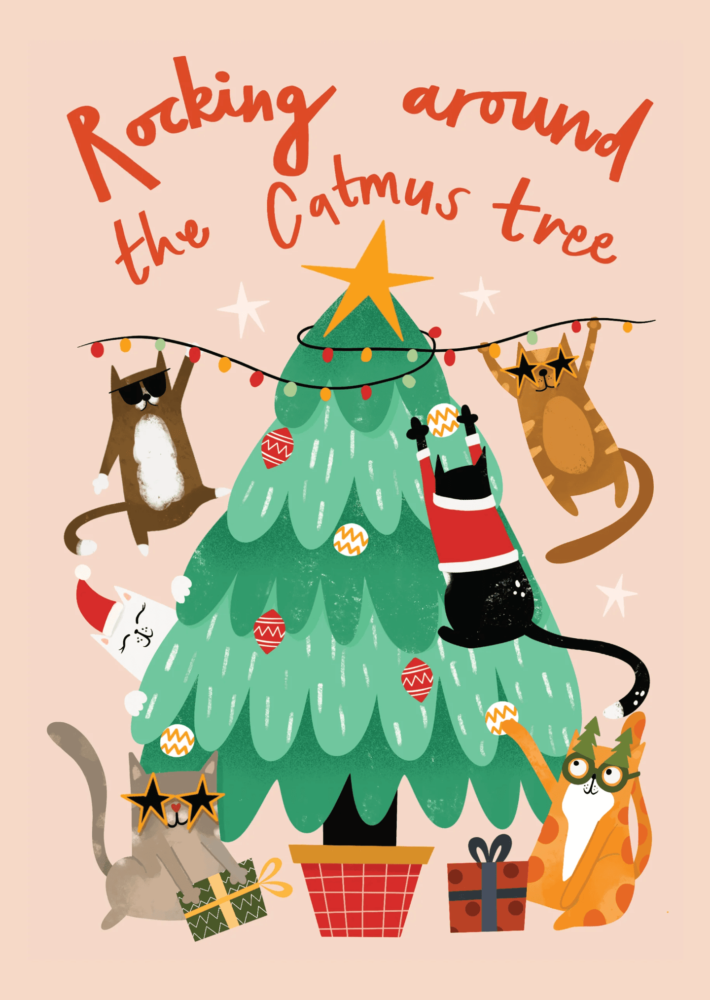 Rocking Around the Catmus Tree Card