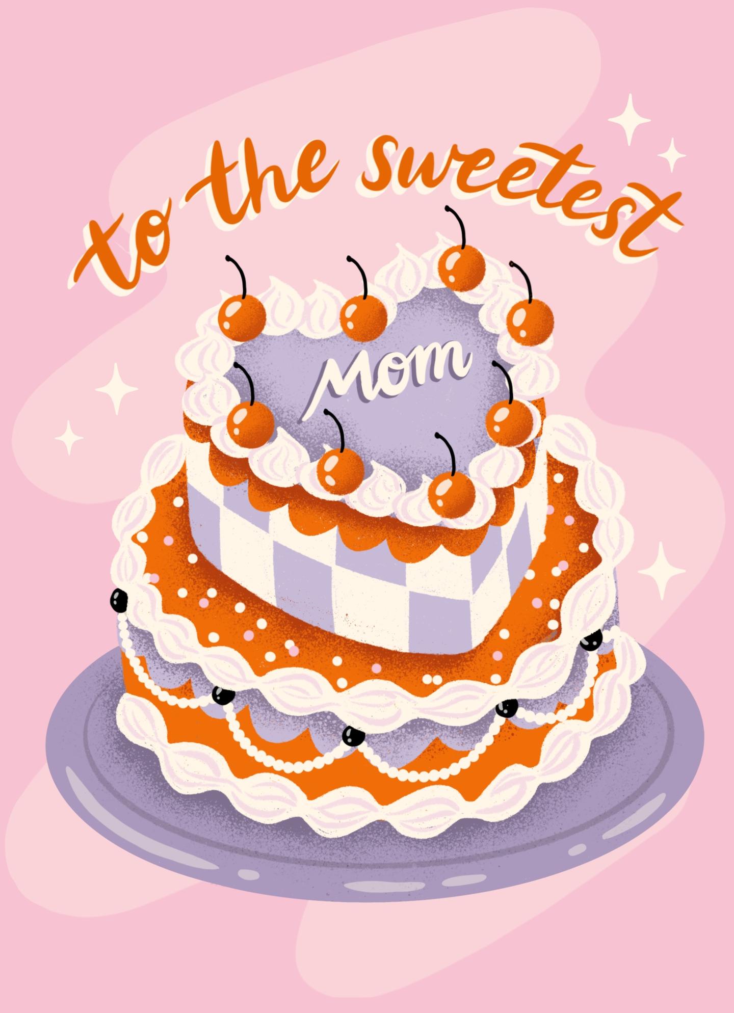 Sweetest Mom Cake Card