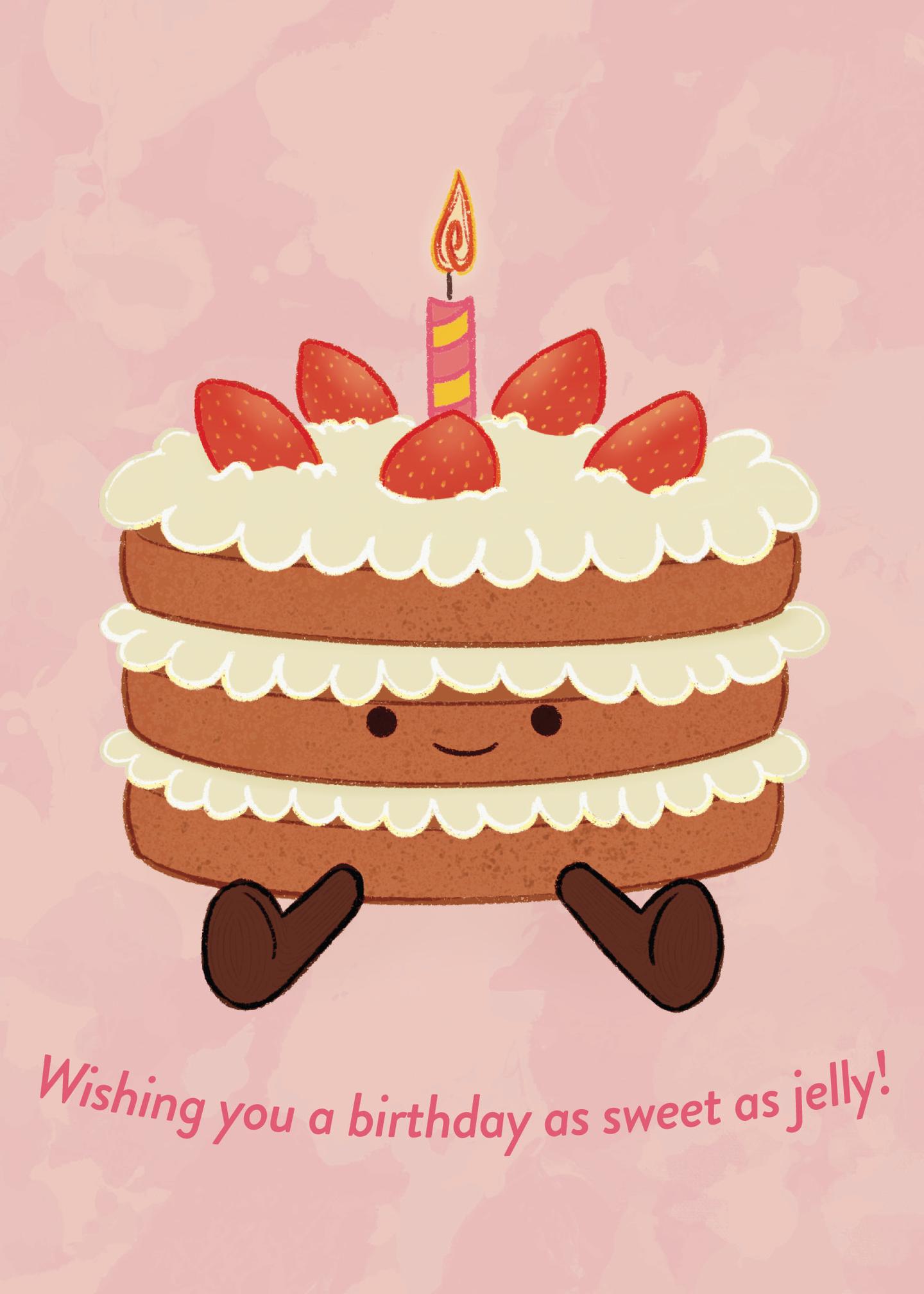 Sweet As Jelly Birthday Cake Card