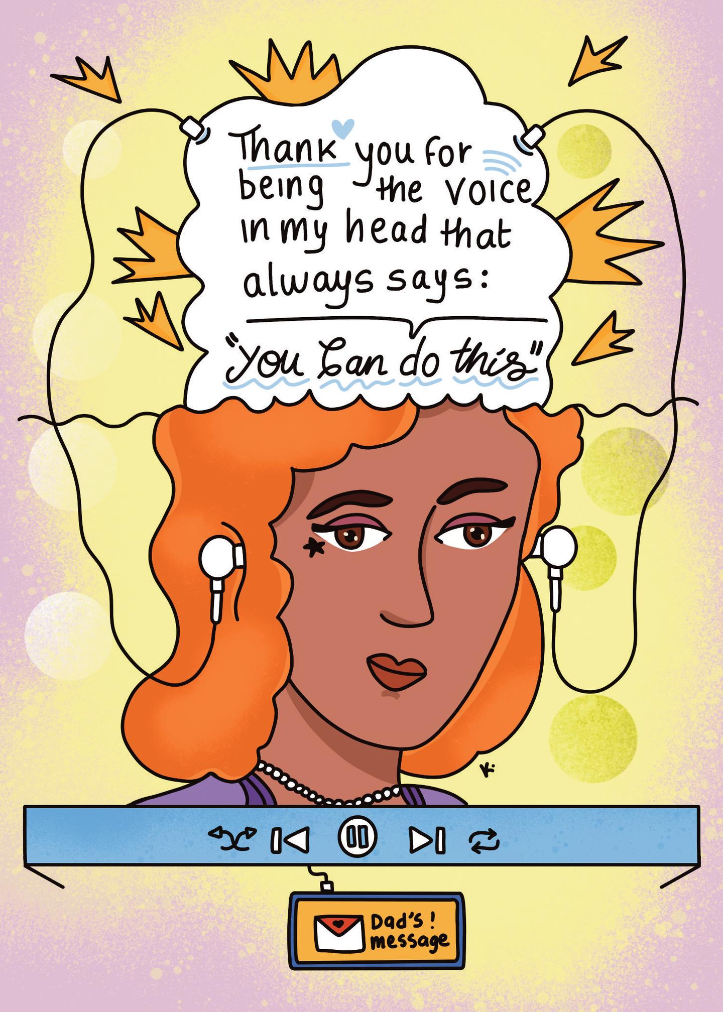 Voice in My Head Dad Card