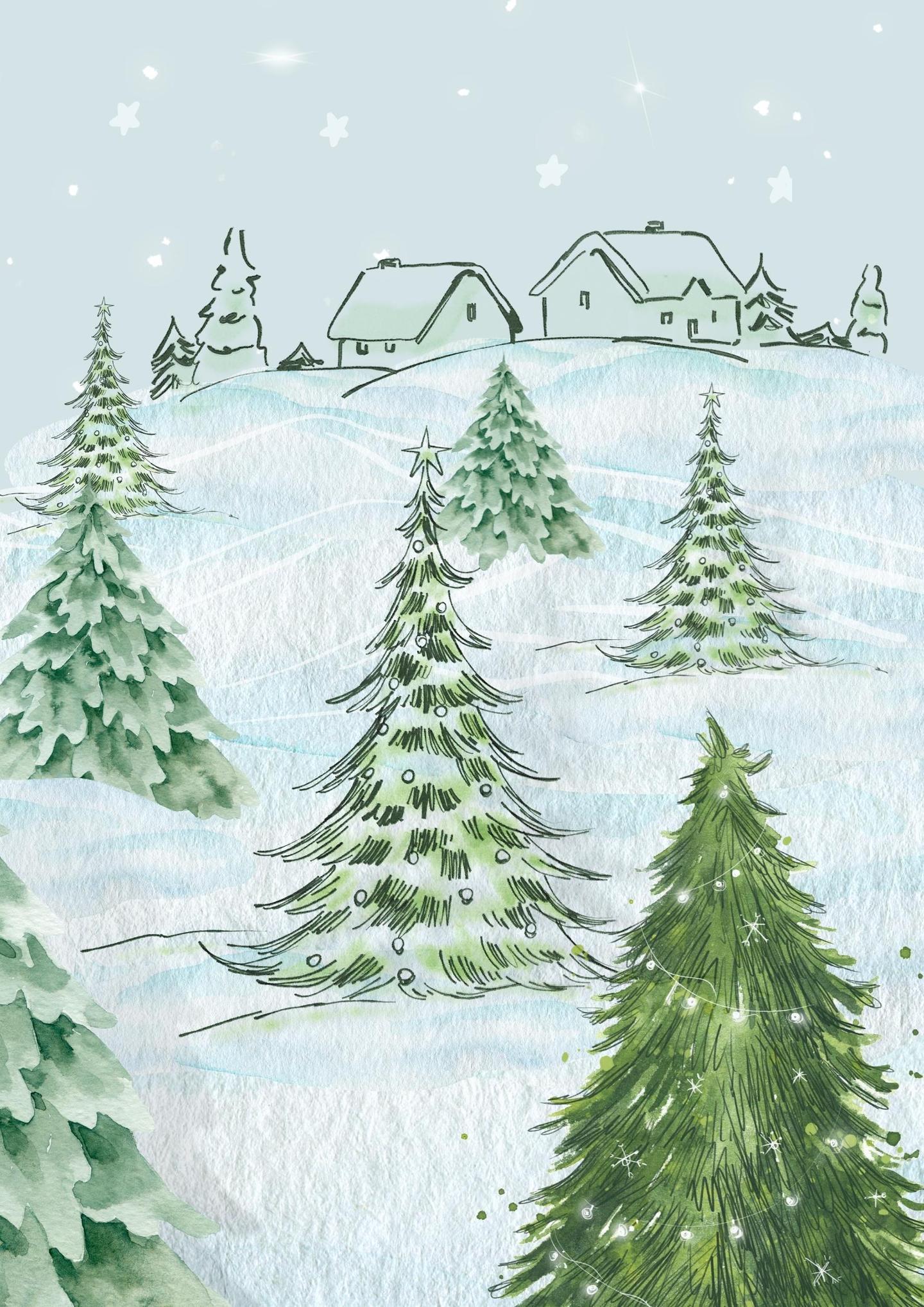 Winter Pine Trees