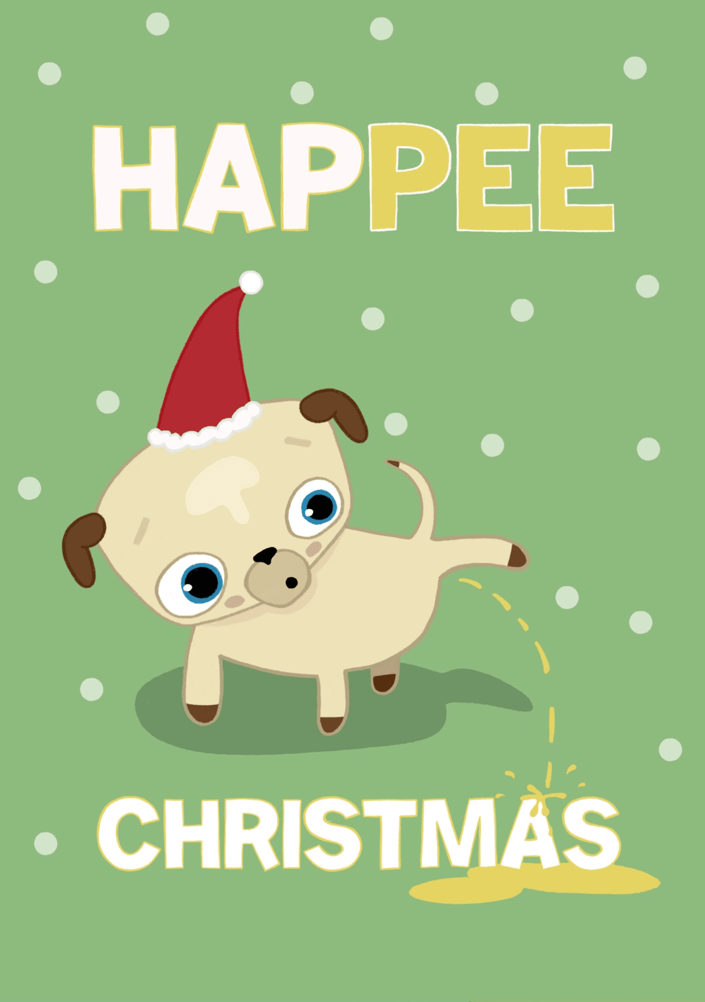 Happee Christmas Pug Card