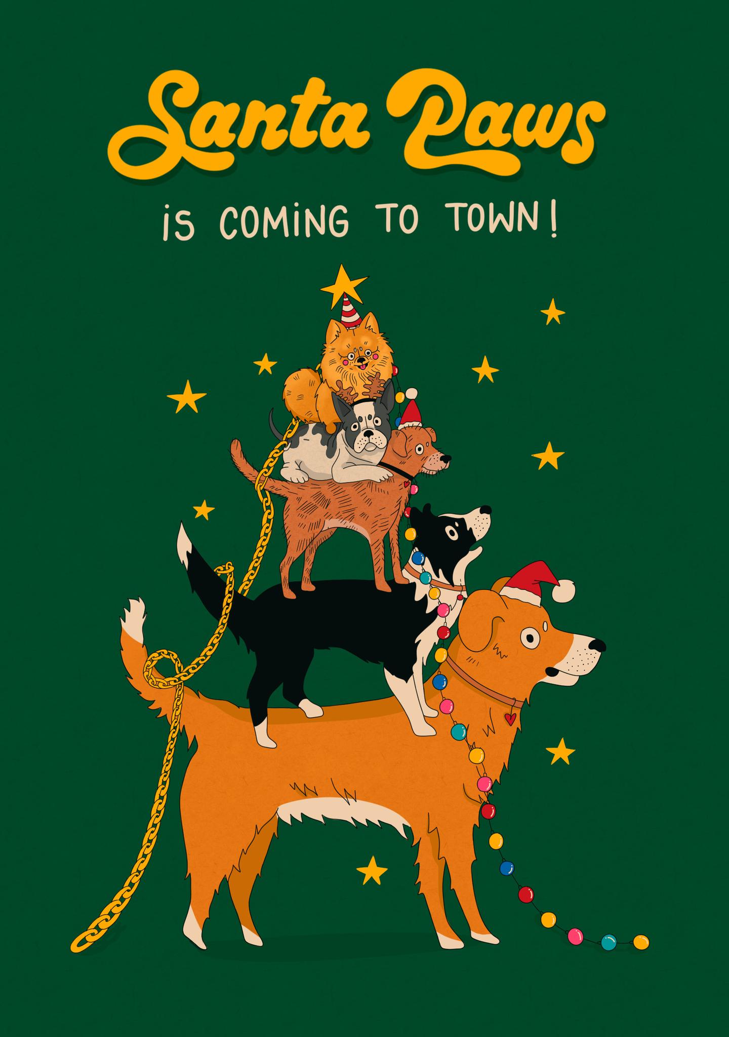 Santa Paws Christmas Dogs