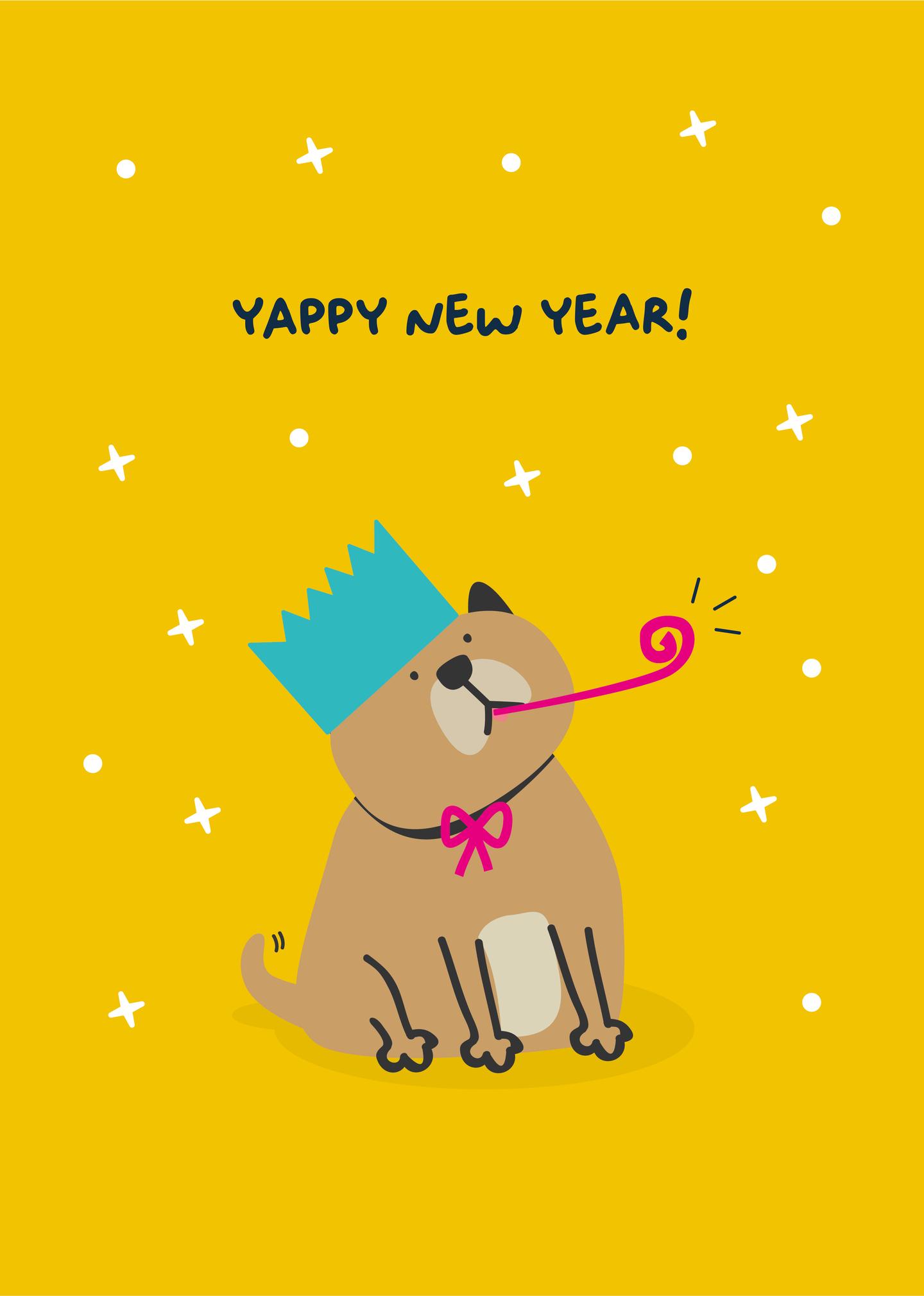 Yappy New Year Cheer Card
