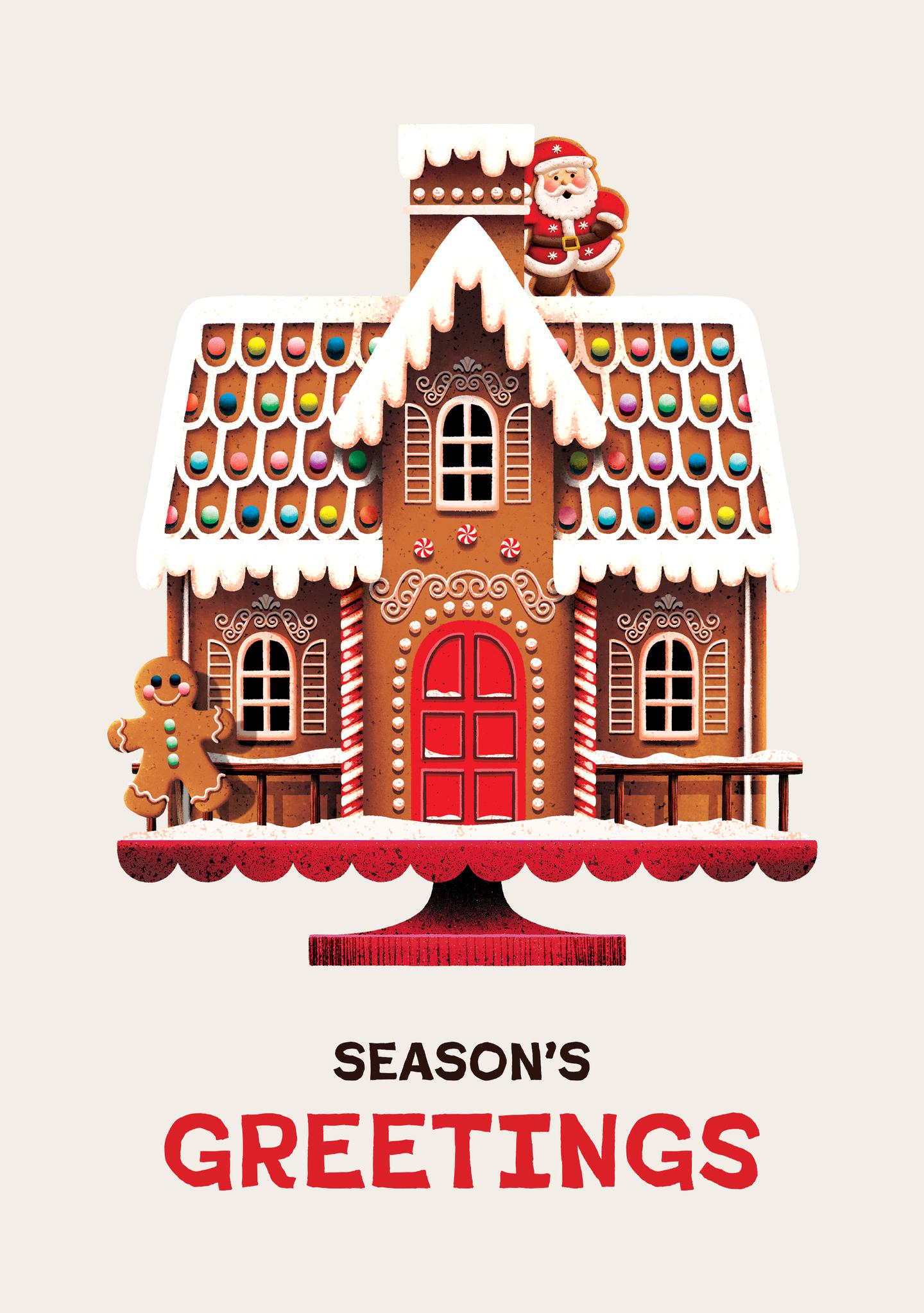 Season's Greetings Gingerbread House