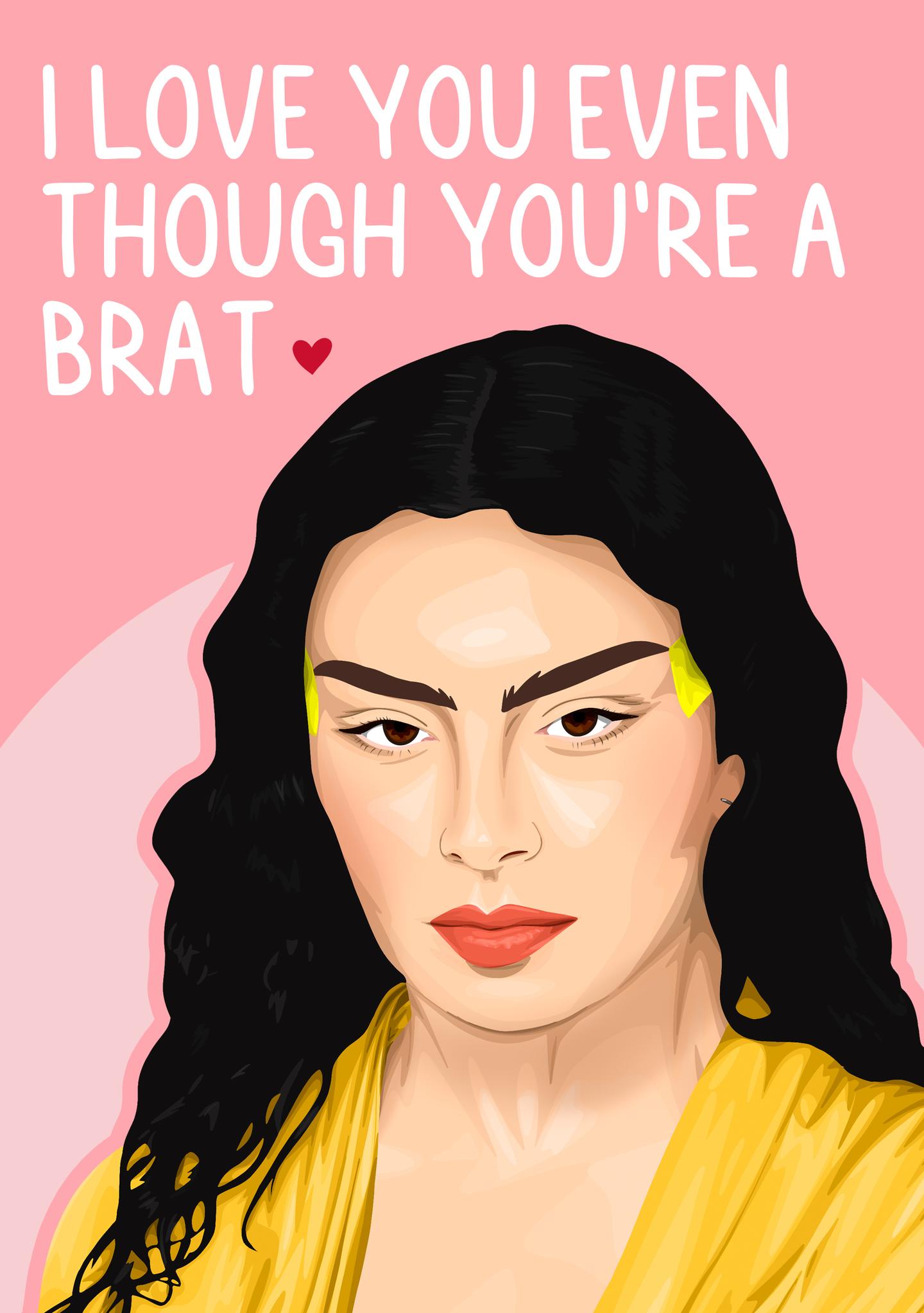 Brat Valentine's Day Card