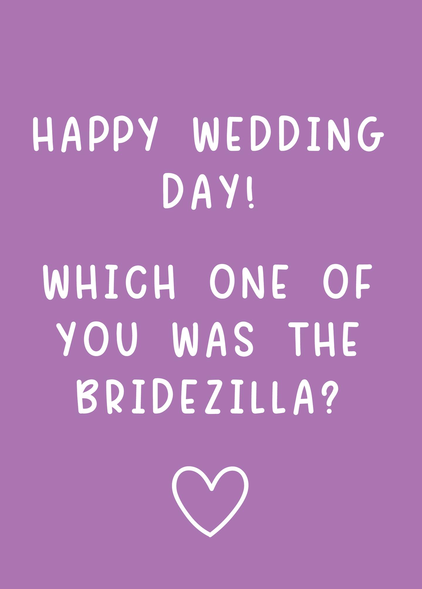 Bridezilla Question