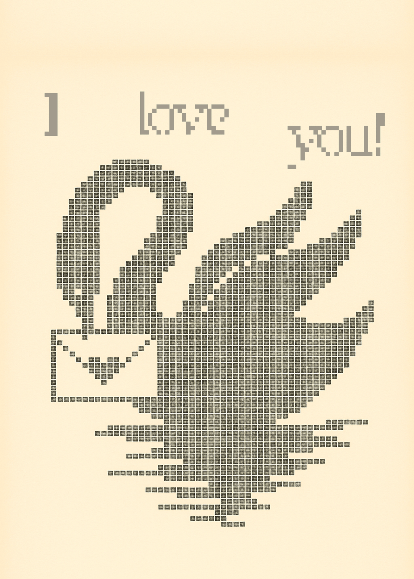 Pixel Love Swan Card