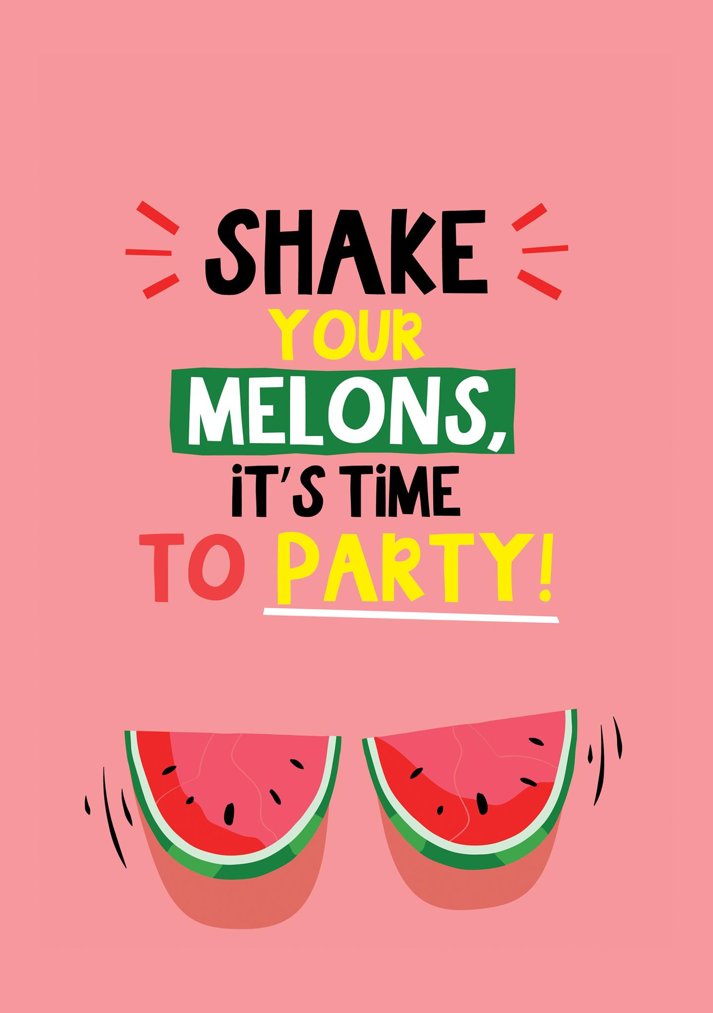 Shake Your Melons Party Card