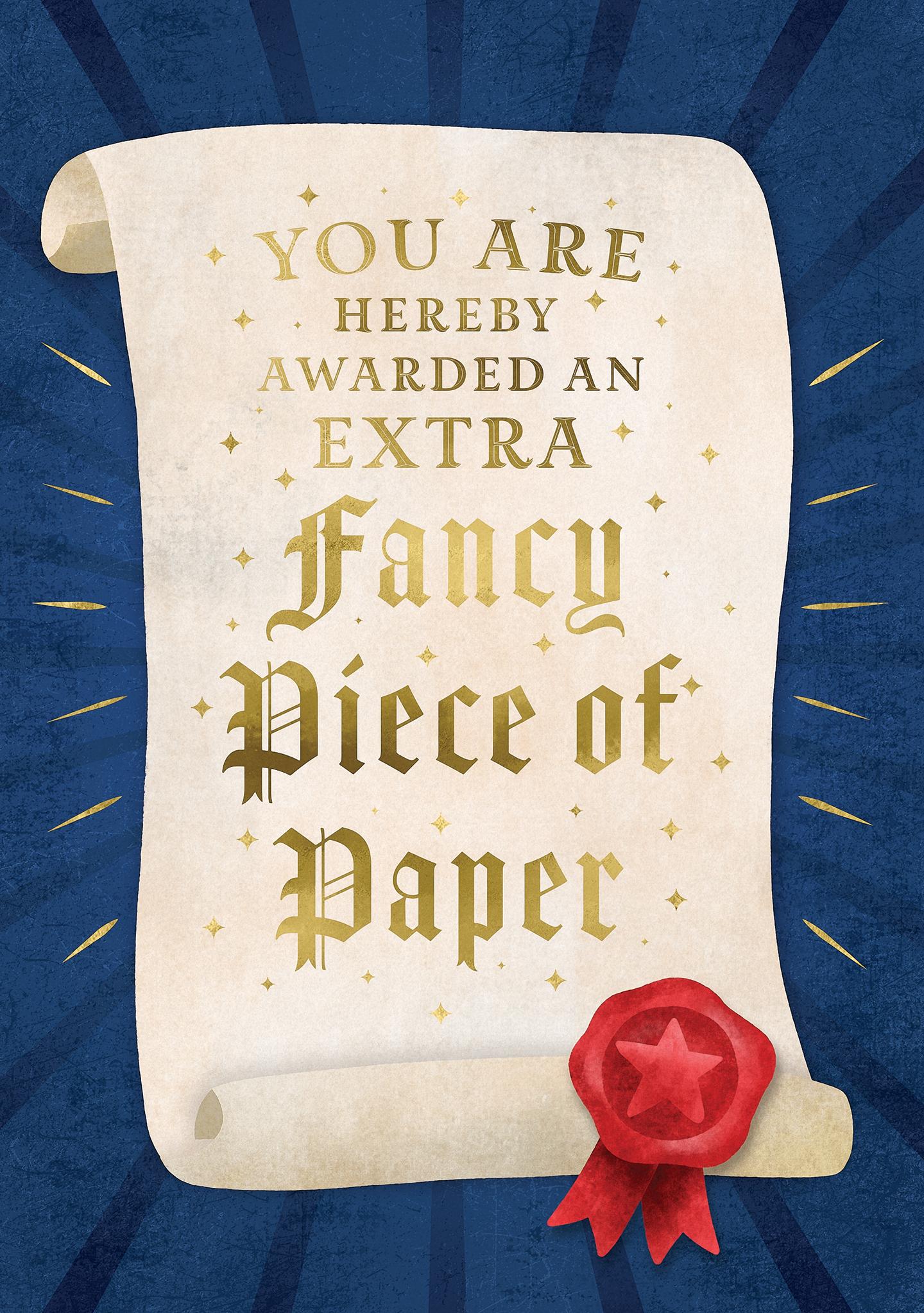 Fancy Piece of Paper Graduation Card