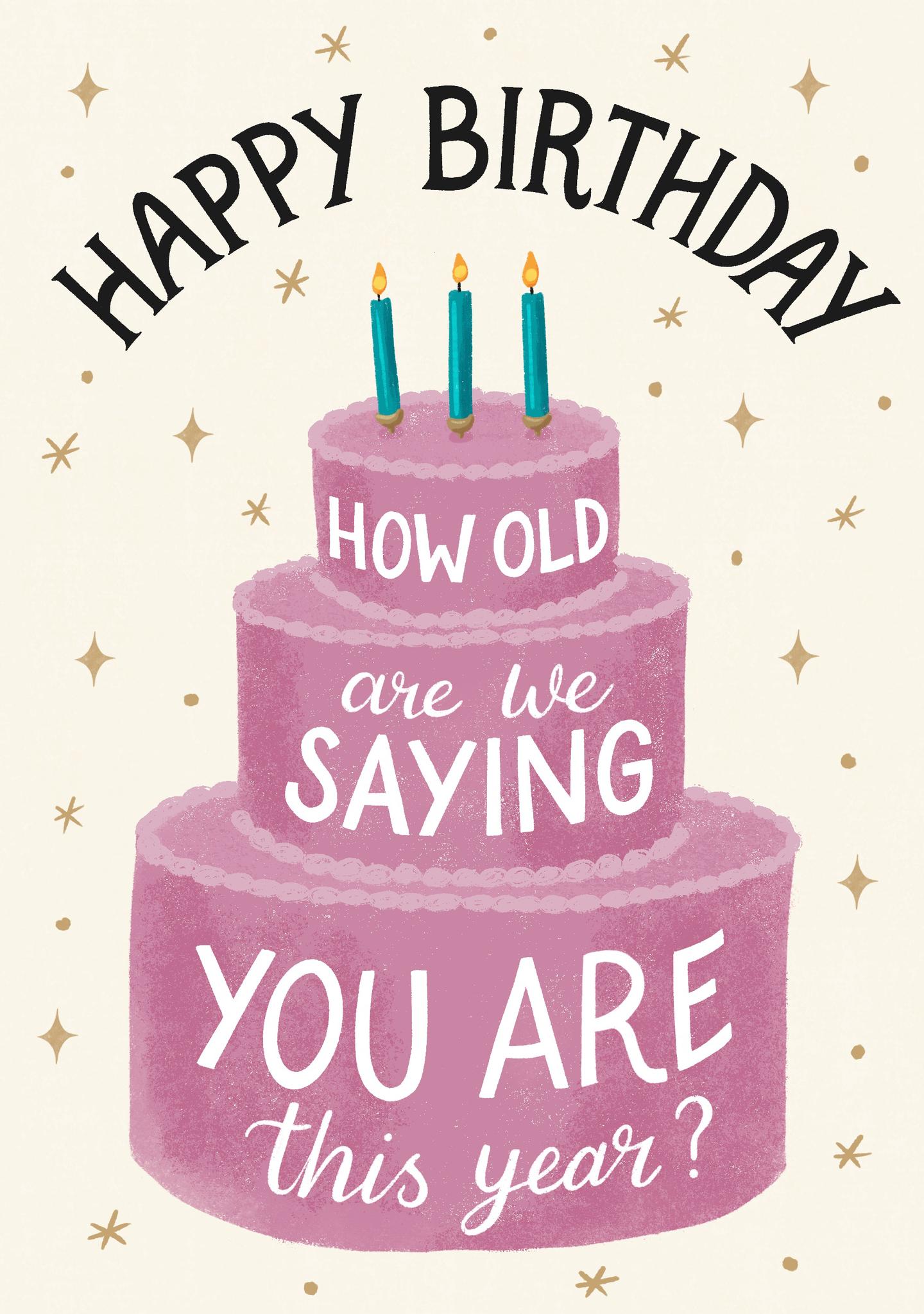 How Old Birthday Cake Card