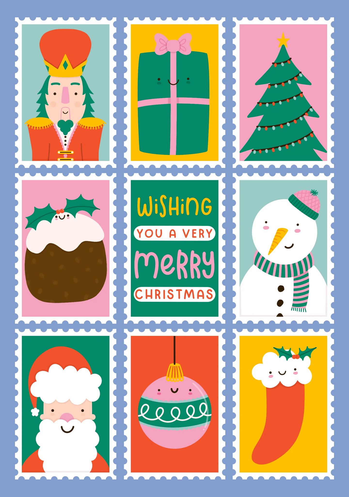 Wishing You a Merry Christmas Stamps Card