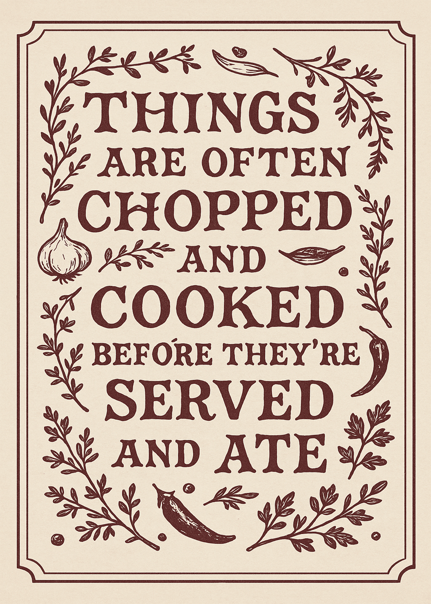 Chopped Cooked Served Ate Card